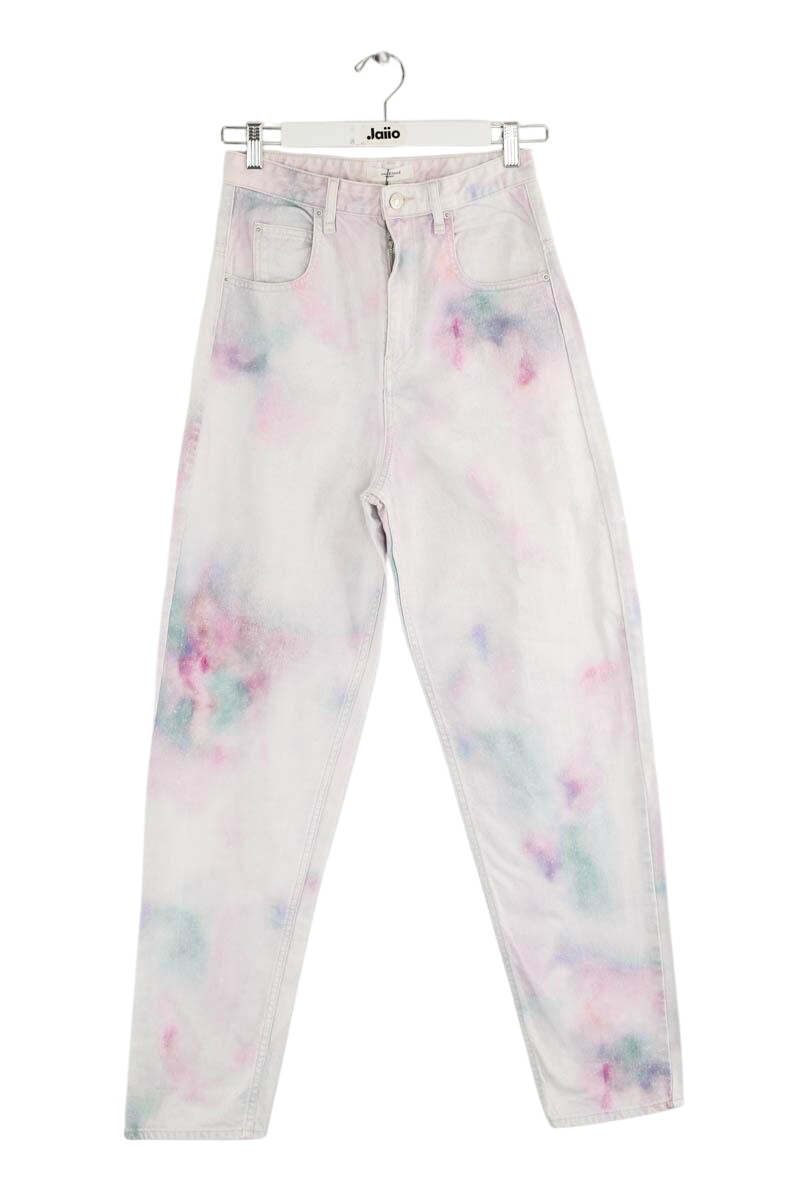 Cropped cotton jeans ISABEL MARANT ÉTOILE - SECONDE MAIN Purple