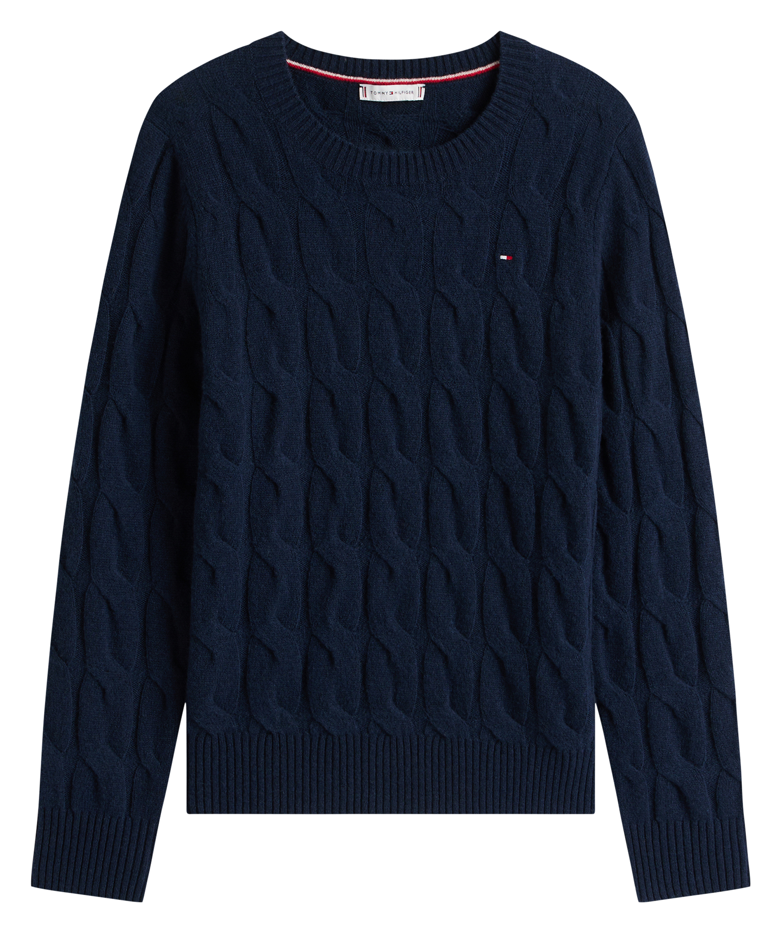 Pull col rond en laine  TOMMY HILFIGER Bleu