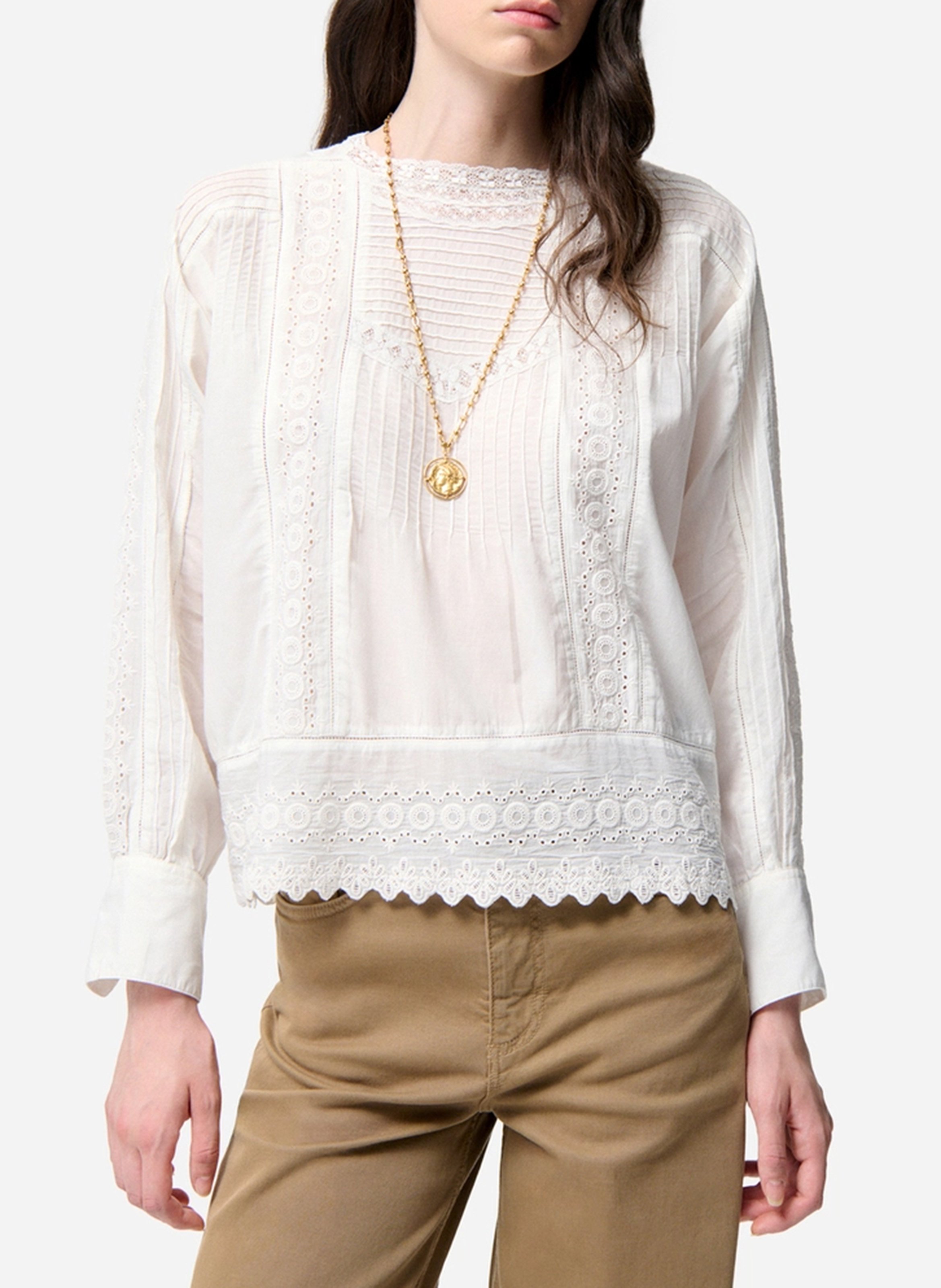 Top met ronde hals - katoenblend VANESSA BRUNO Wit