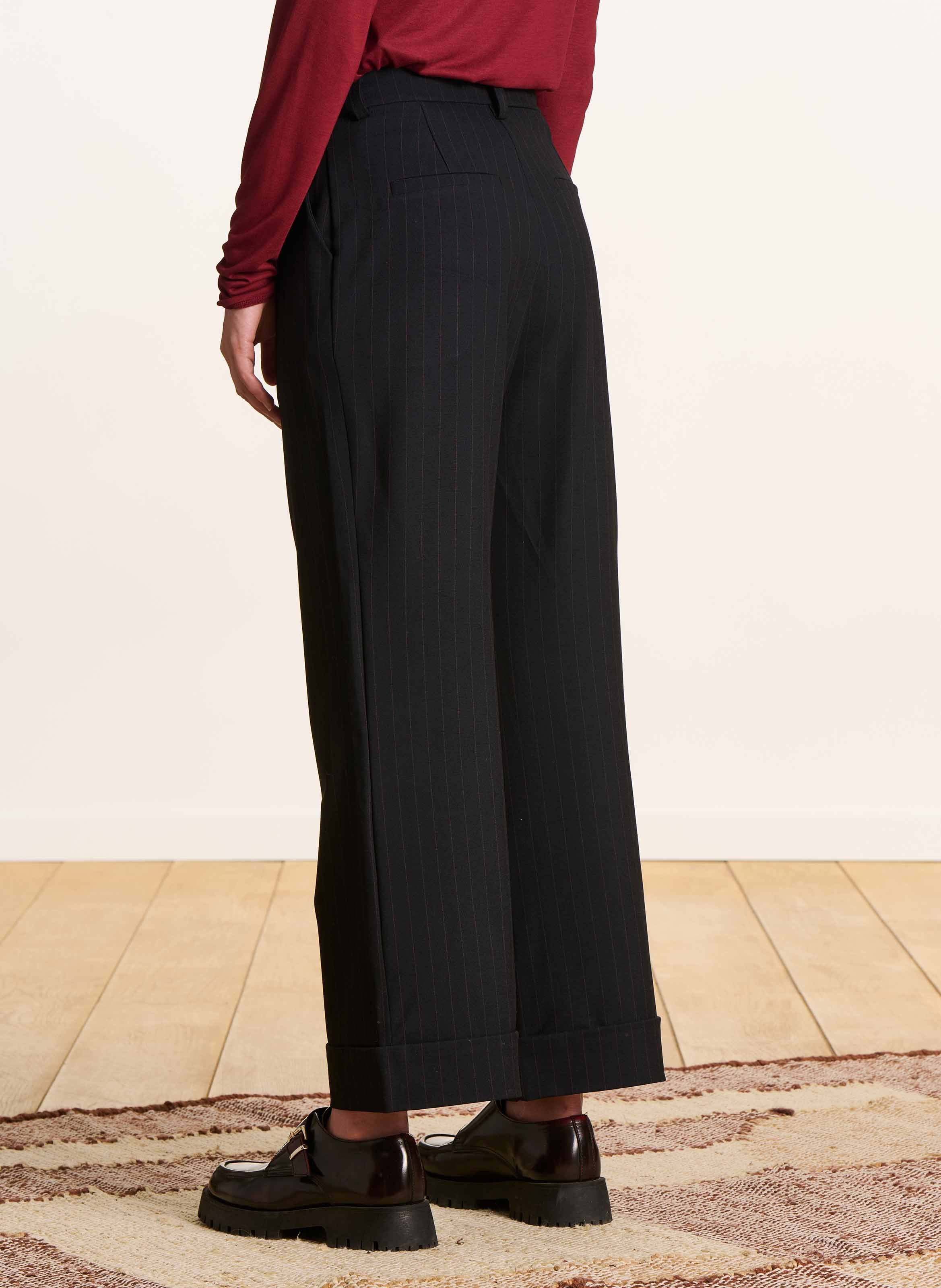 High-waisted striped wide-leg pants LA FEE MARABOUTEE Blue
