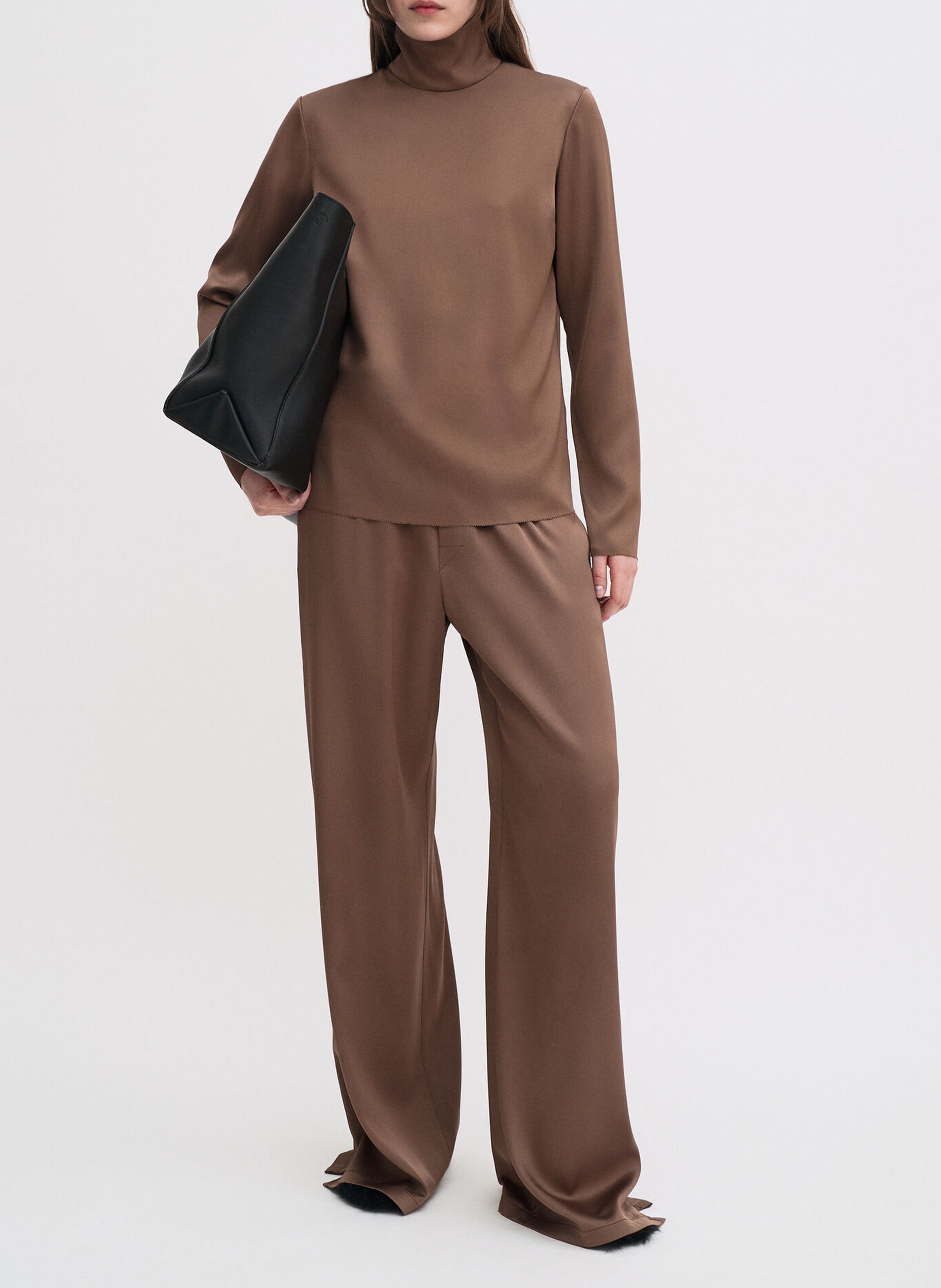 Satin high-neck top FILIPPA K Brown