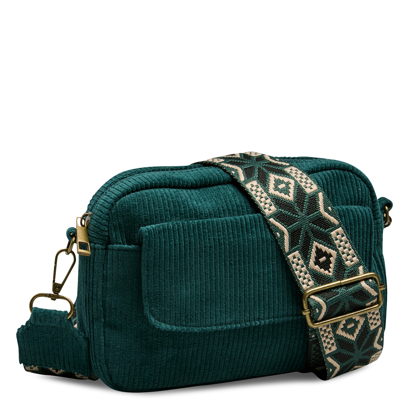 Cotton crossbody bag PIECES Green