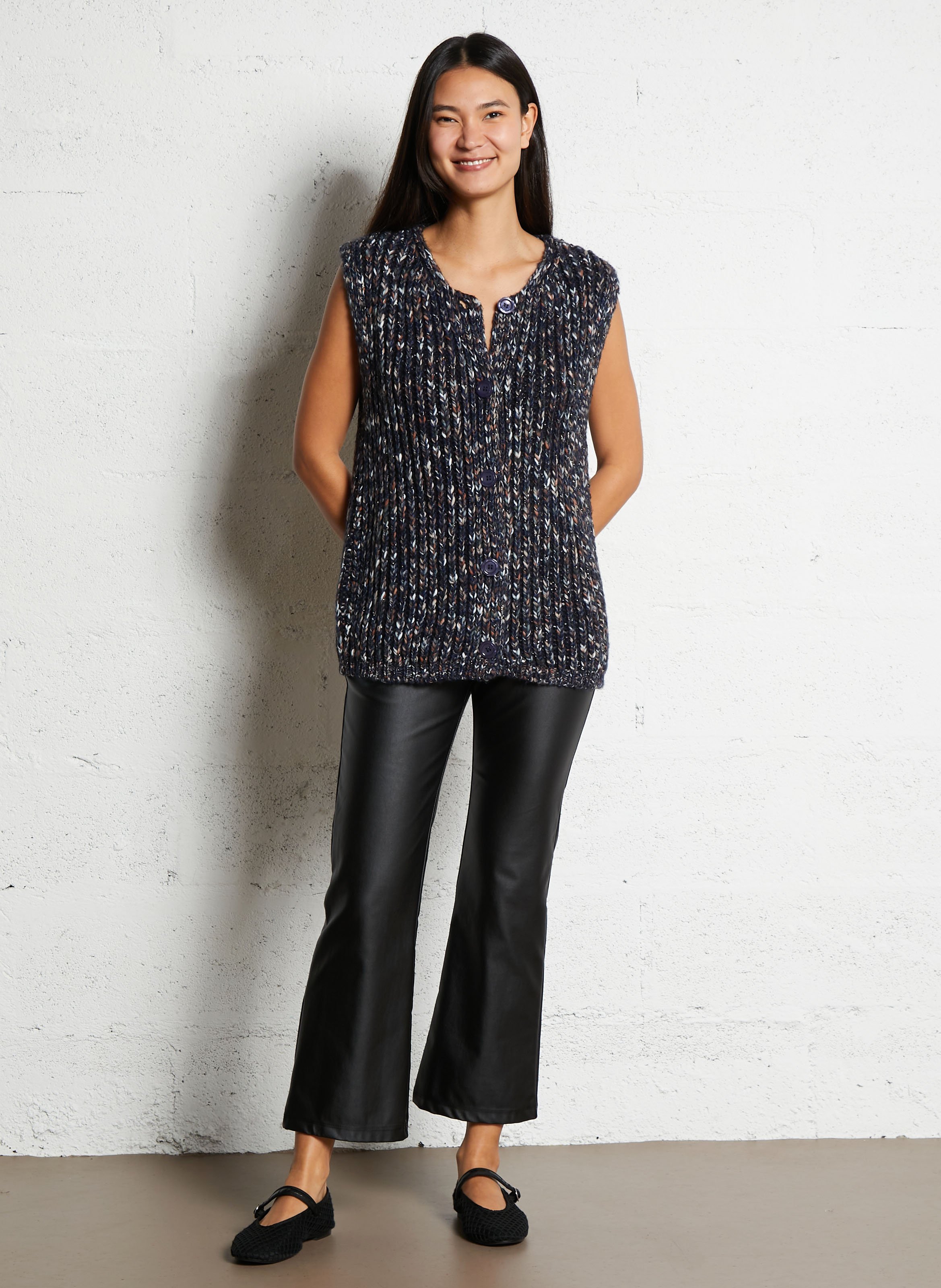 Gilet oversize col rond PLEASE Bleu