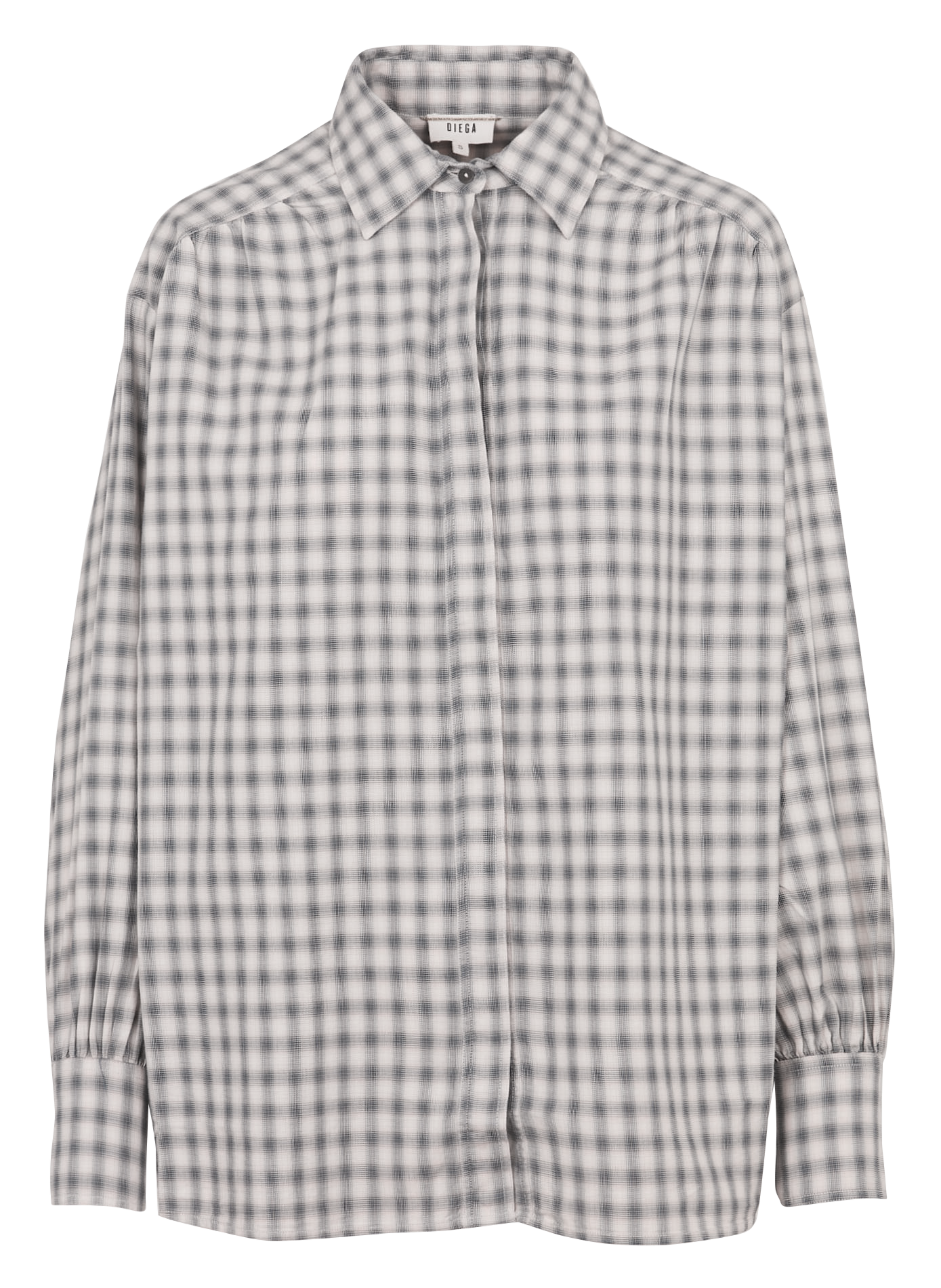 Chemise ample col classique à carreaux en coton DIEGA Bleu