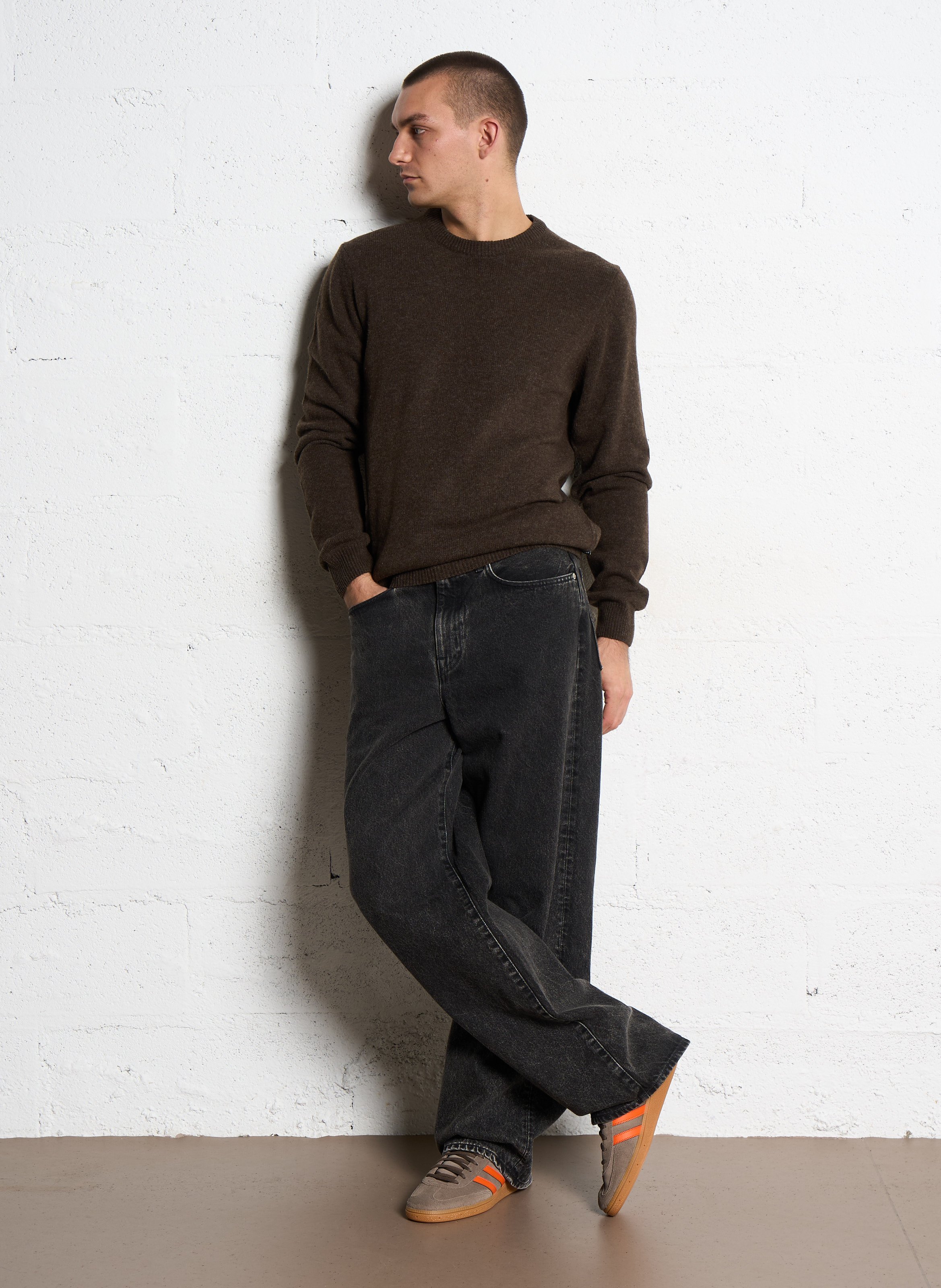 Alpaca wool sweater CASUAL FRIDAY Brown