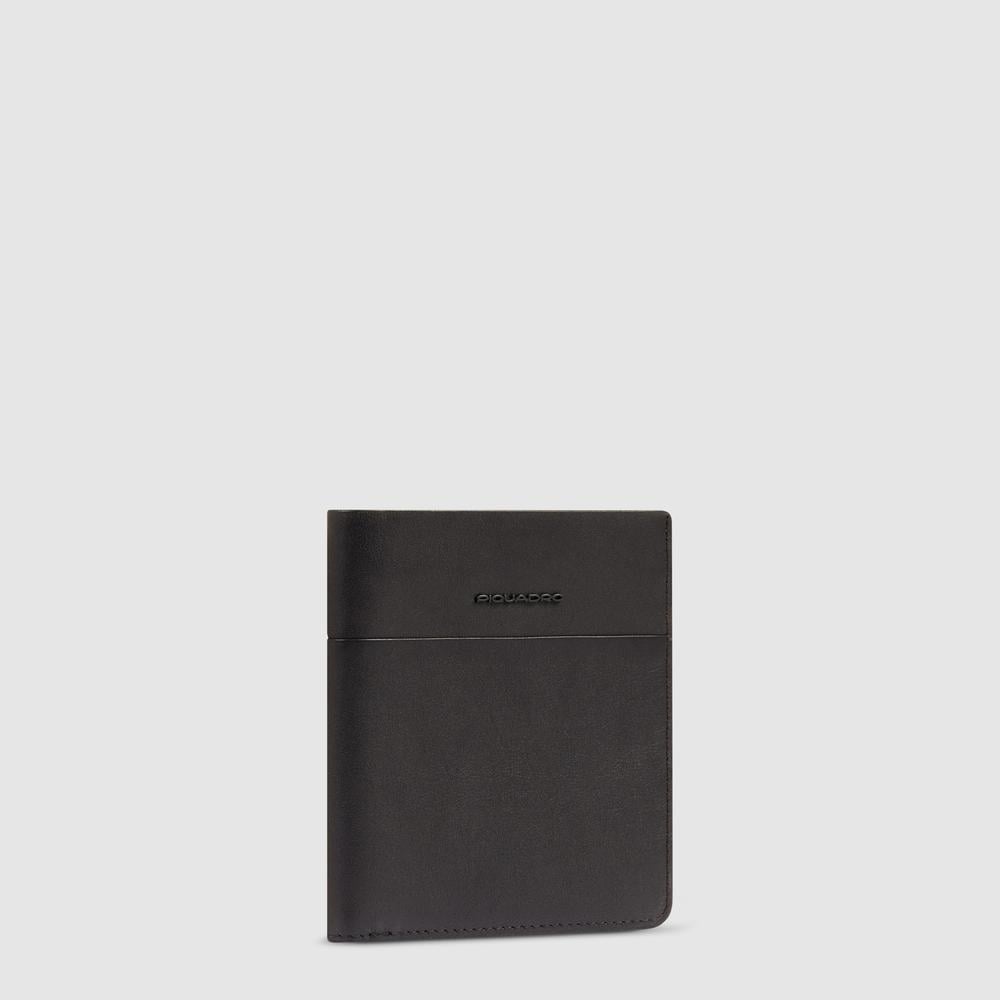 Leather passport holder with credit card slots and RFID protection PIQUADRO Black