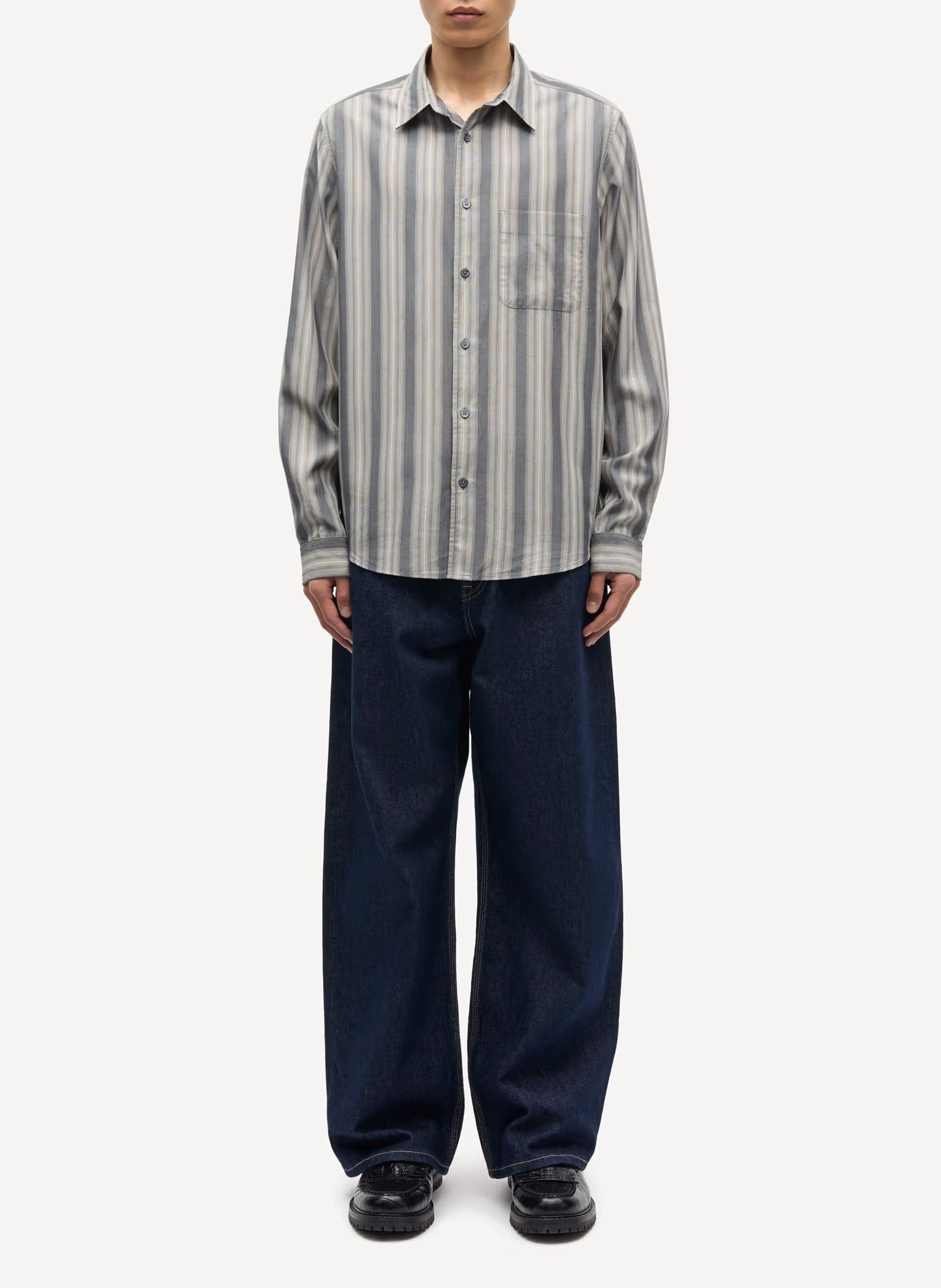 Gestreept, recht overhemd met klassieke kraag SAMSOE SAMSOE Veelkleurig