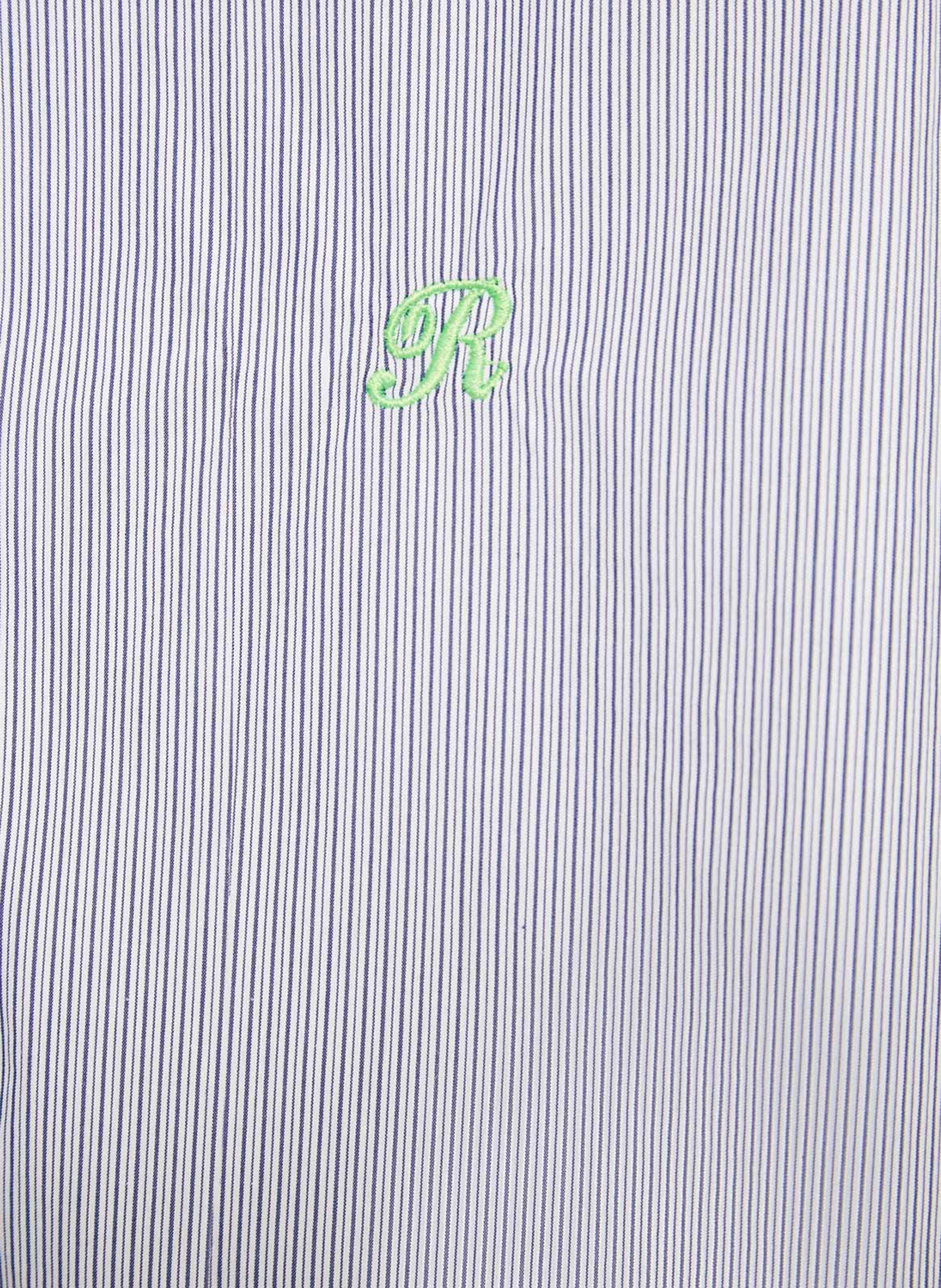 Ruimvallende, gestreepte, katoenen blouse met klassieke kraag ROSEANNA Blauw