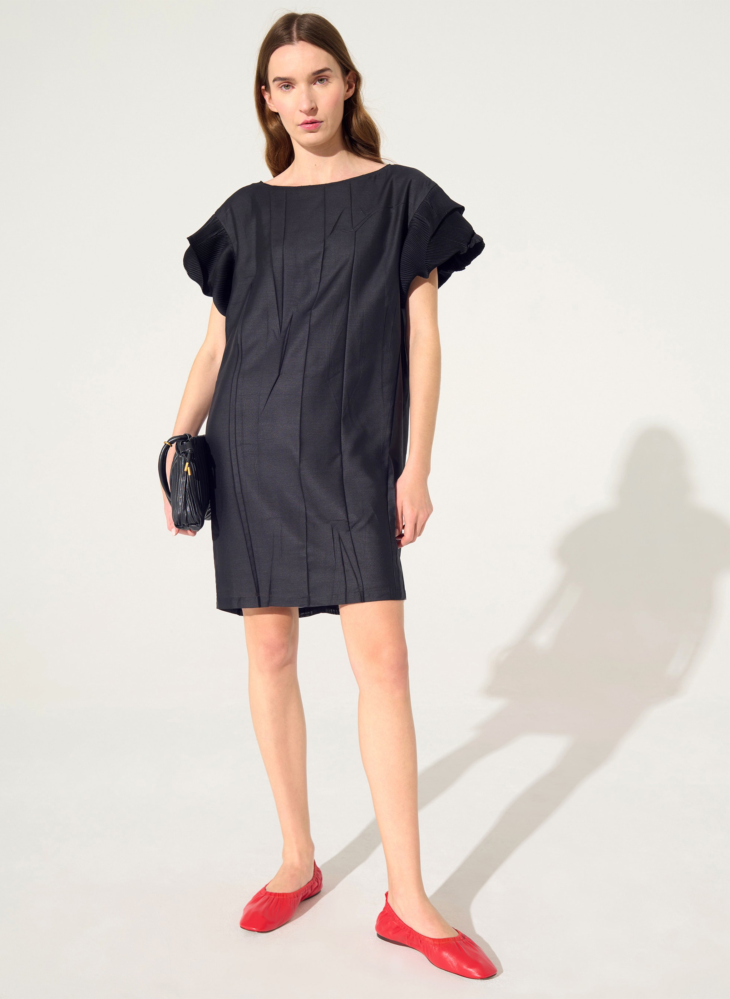 Short boat-neck dress COTELAC Black