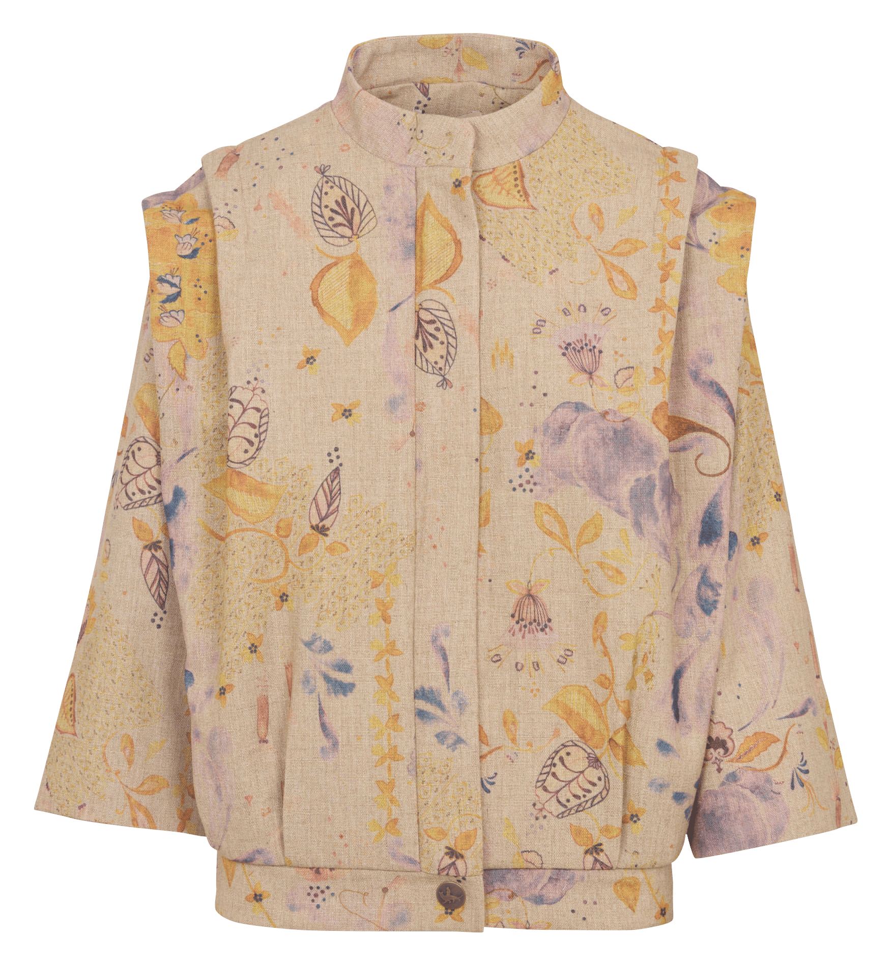 Printed jacket with high collar COTELAC Brown