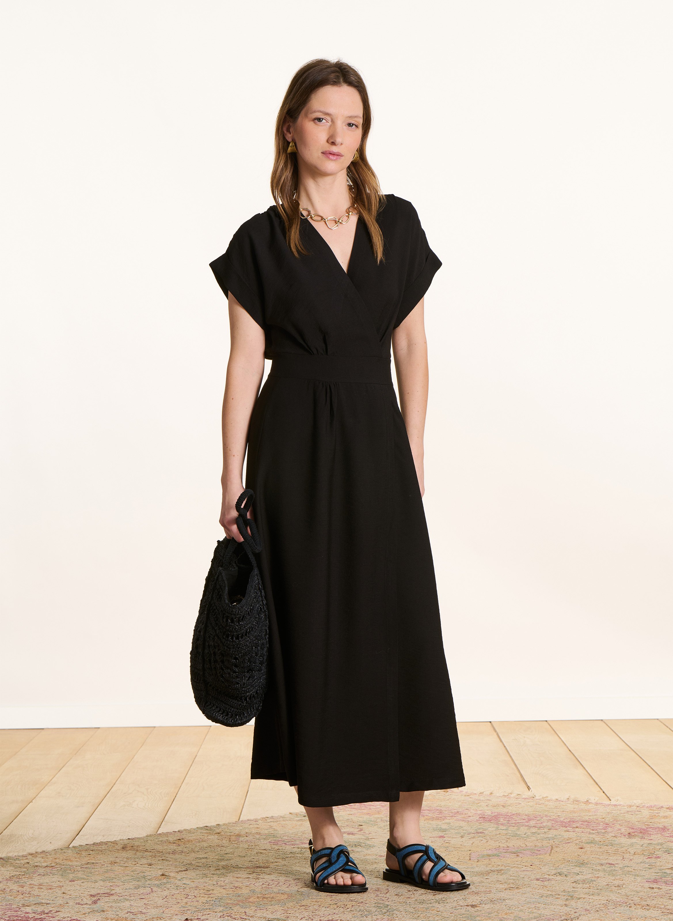 Long V-neck dress LA FEE MARABOUTEE