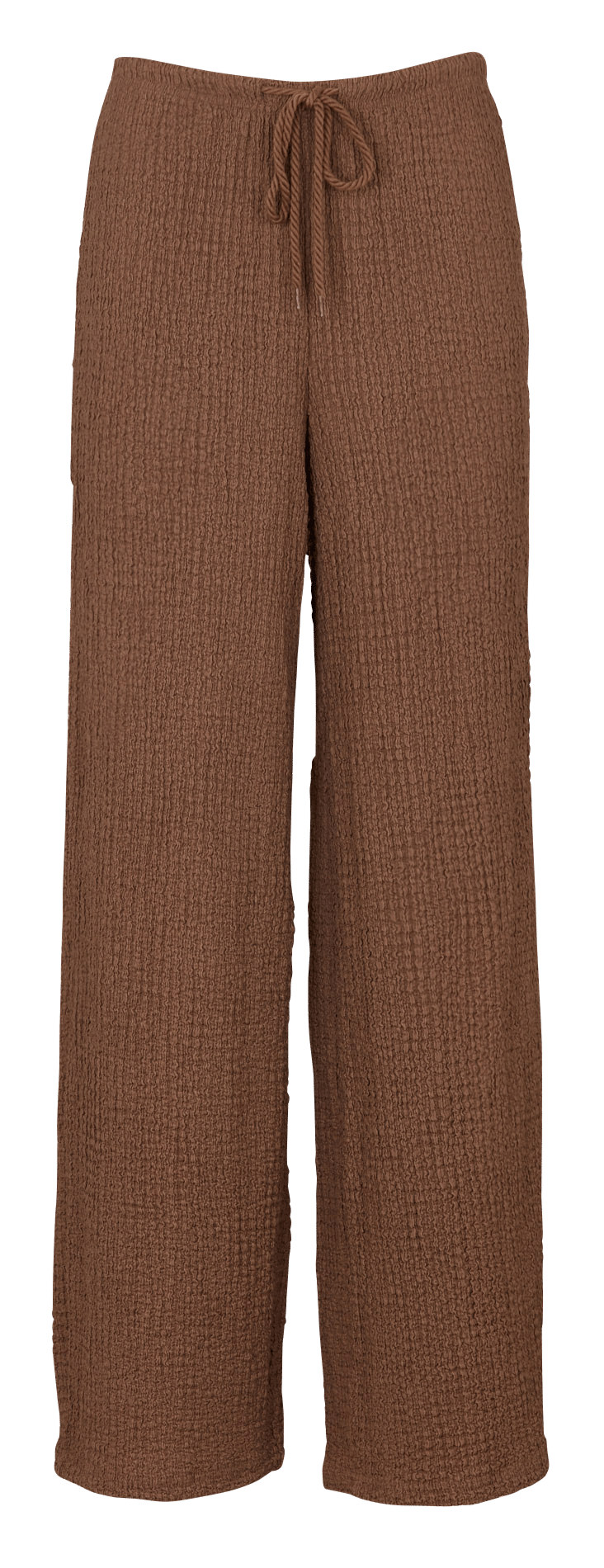 High-waisted wide-leg crinkle pants LE TEMPS DES CERISES Brown