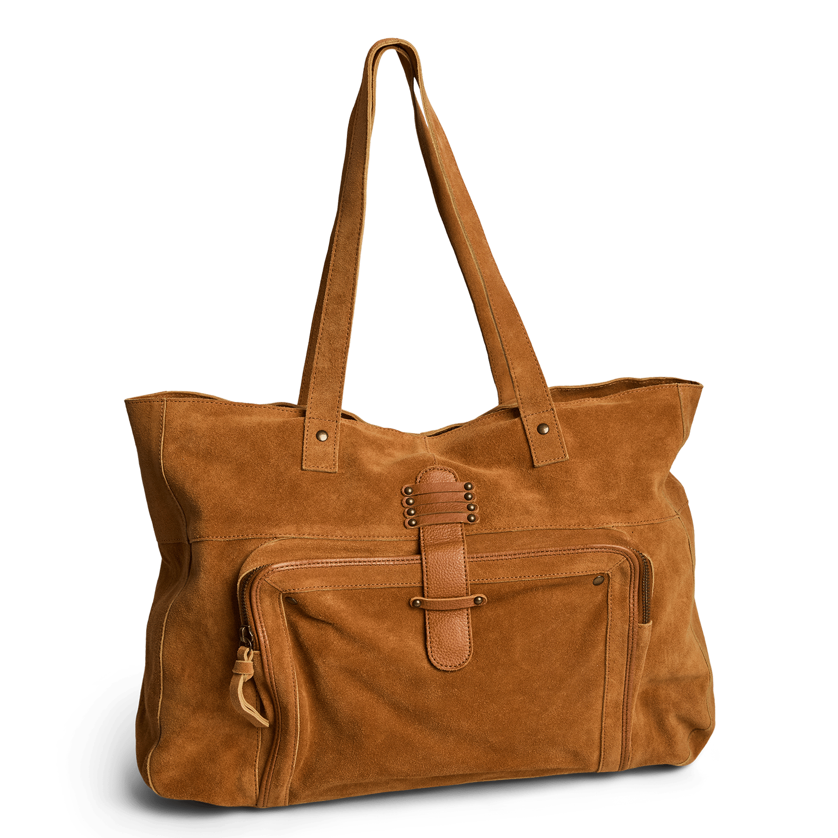 Nubuck handbag PIECES Brown