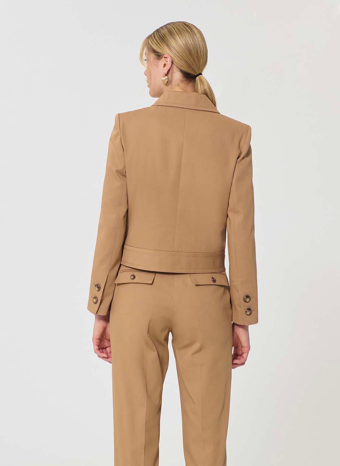 Veste ajustée en coton TARA JARMON Marron