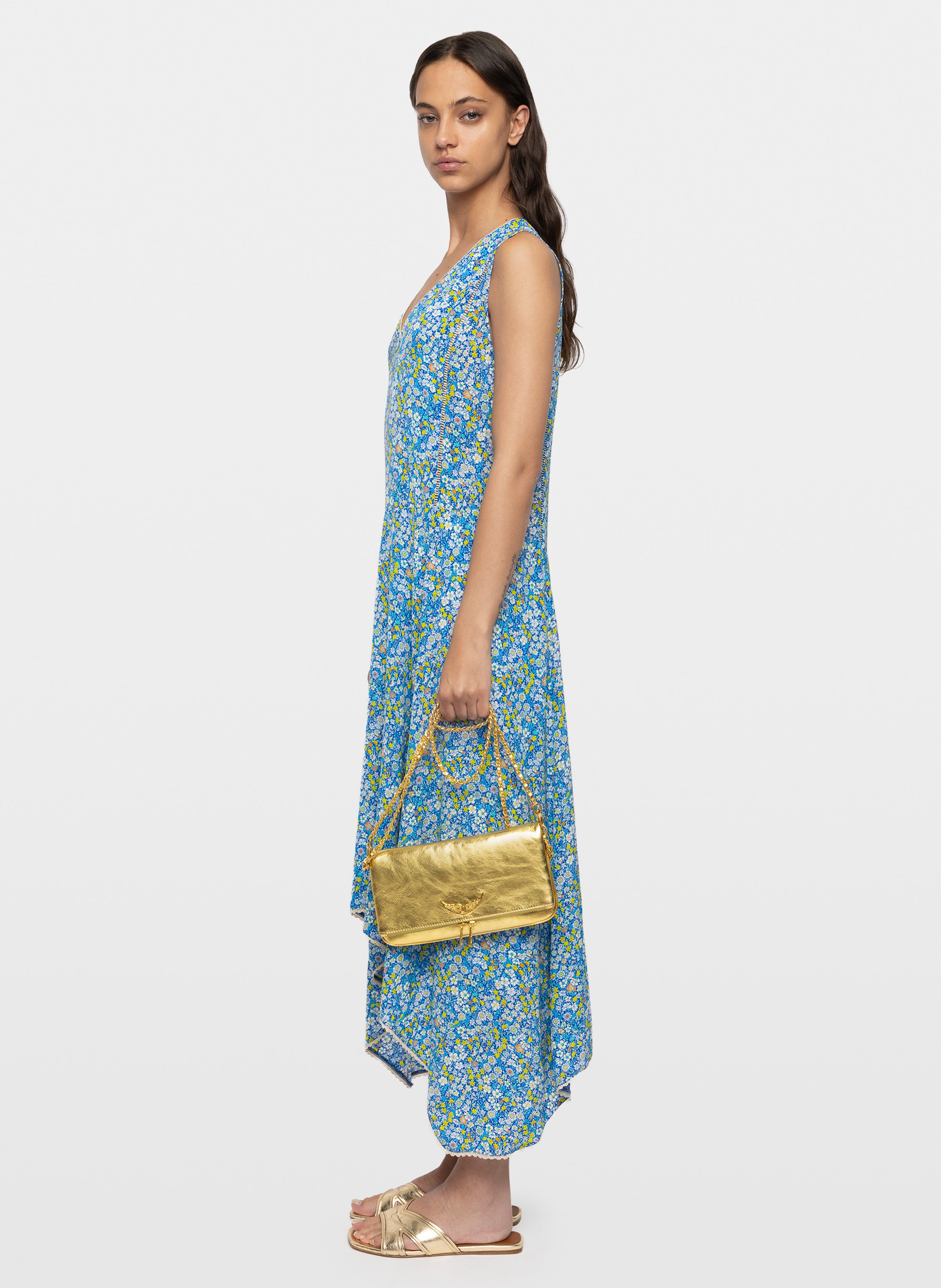 Robe midi col V ZADIG&VOLTAIRE Yellow