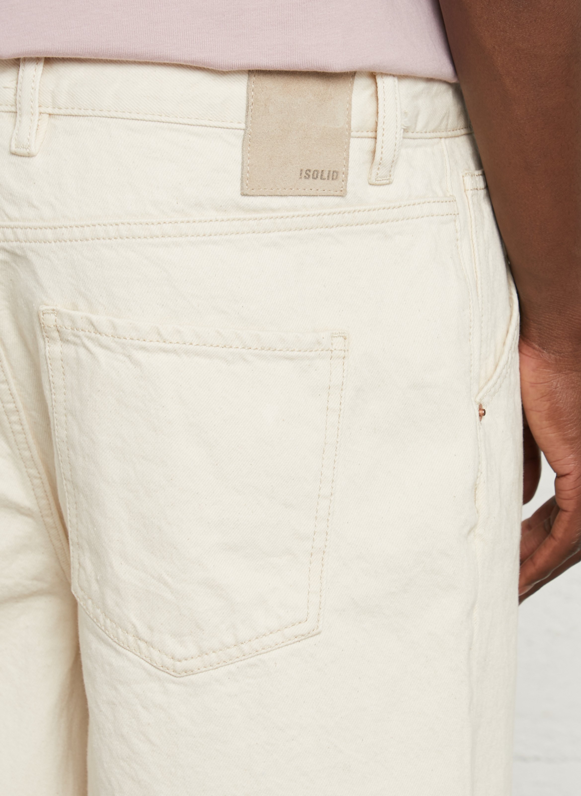 Short denim in cotton SOLID Beige