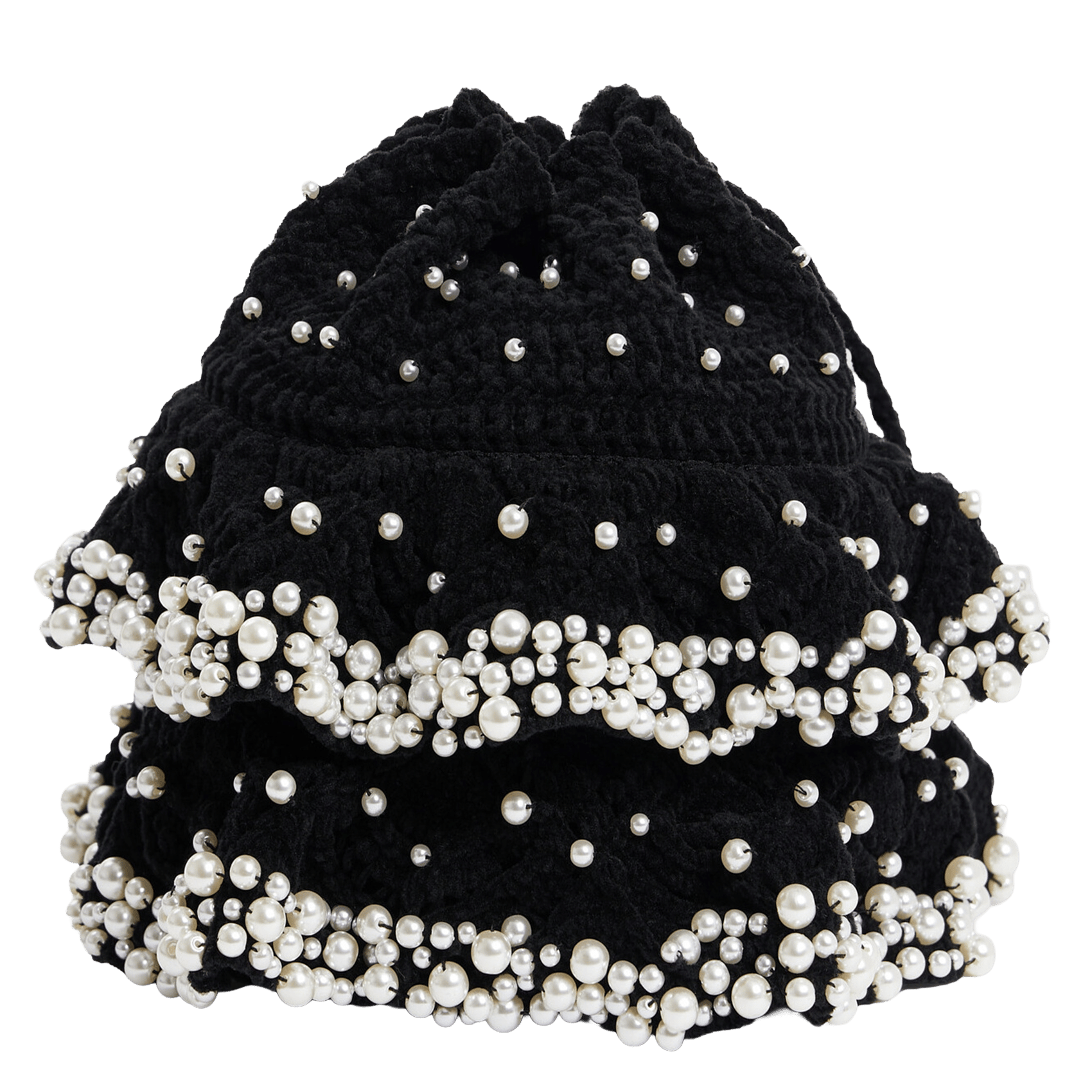 Bourse en crochet à perles SANDRO Noir