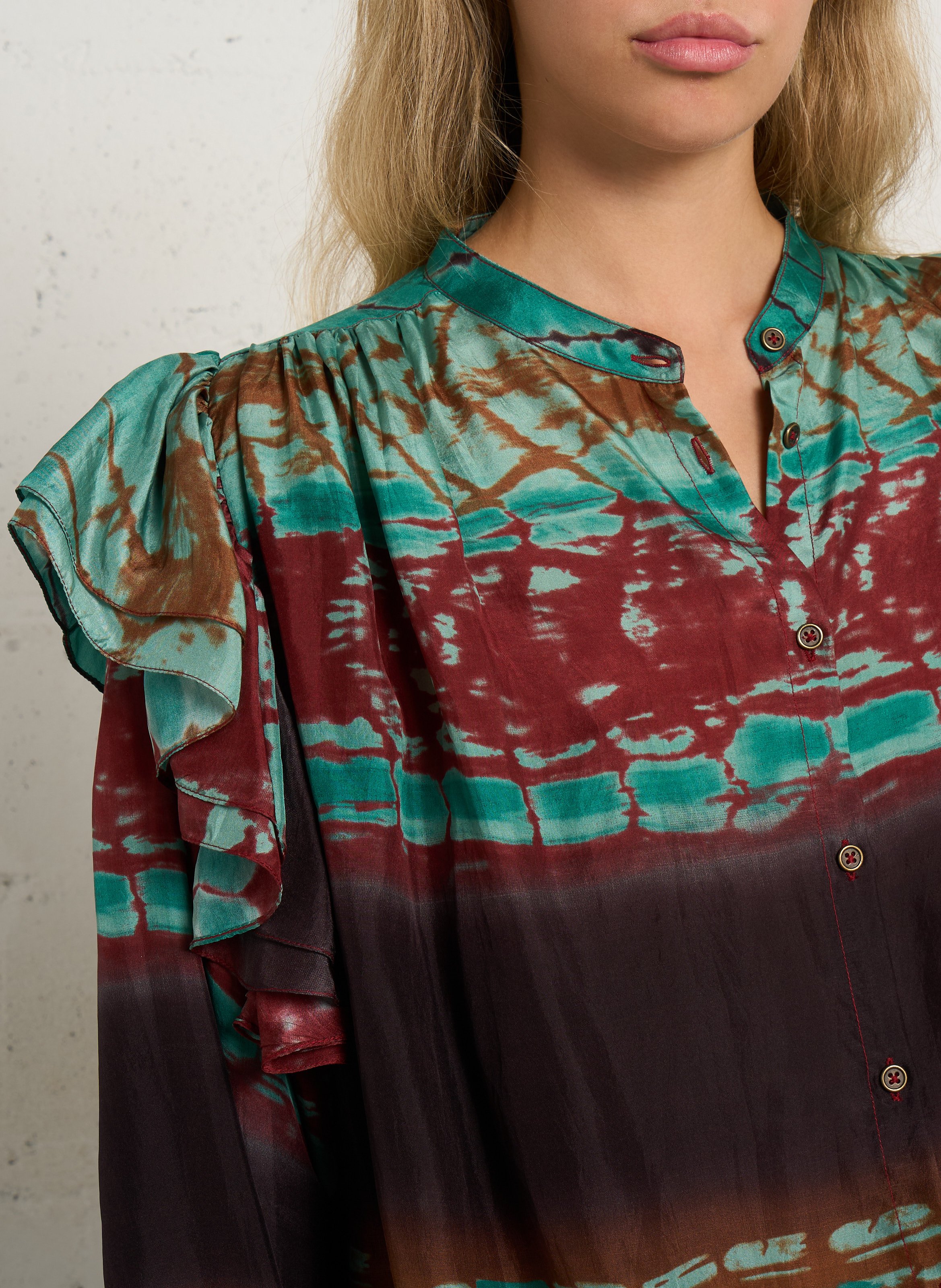Printed blouse with round neckline MES DEMOISELLES Multicolored