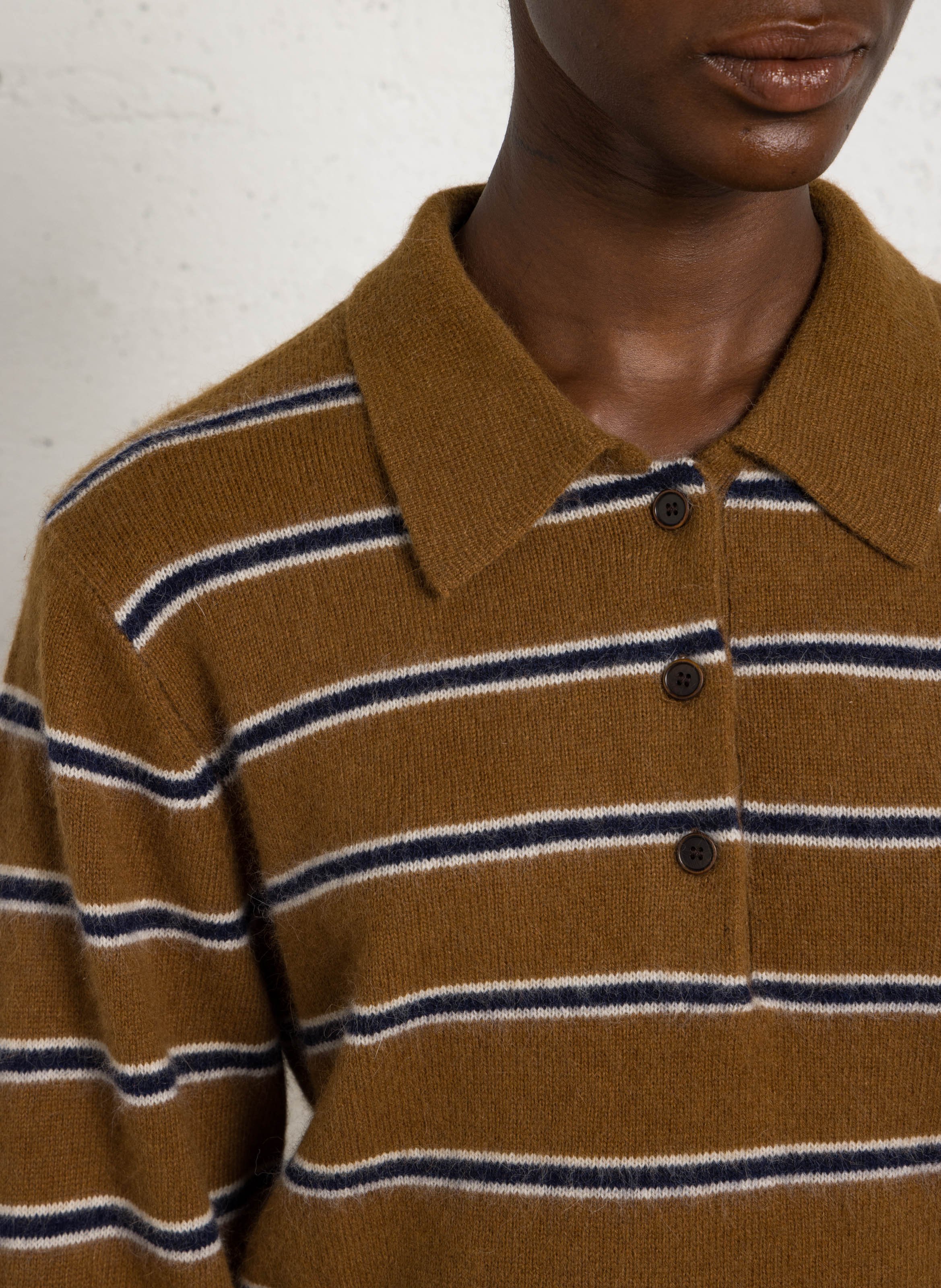 Pull col polo  BELLEROSE Beige