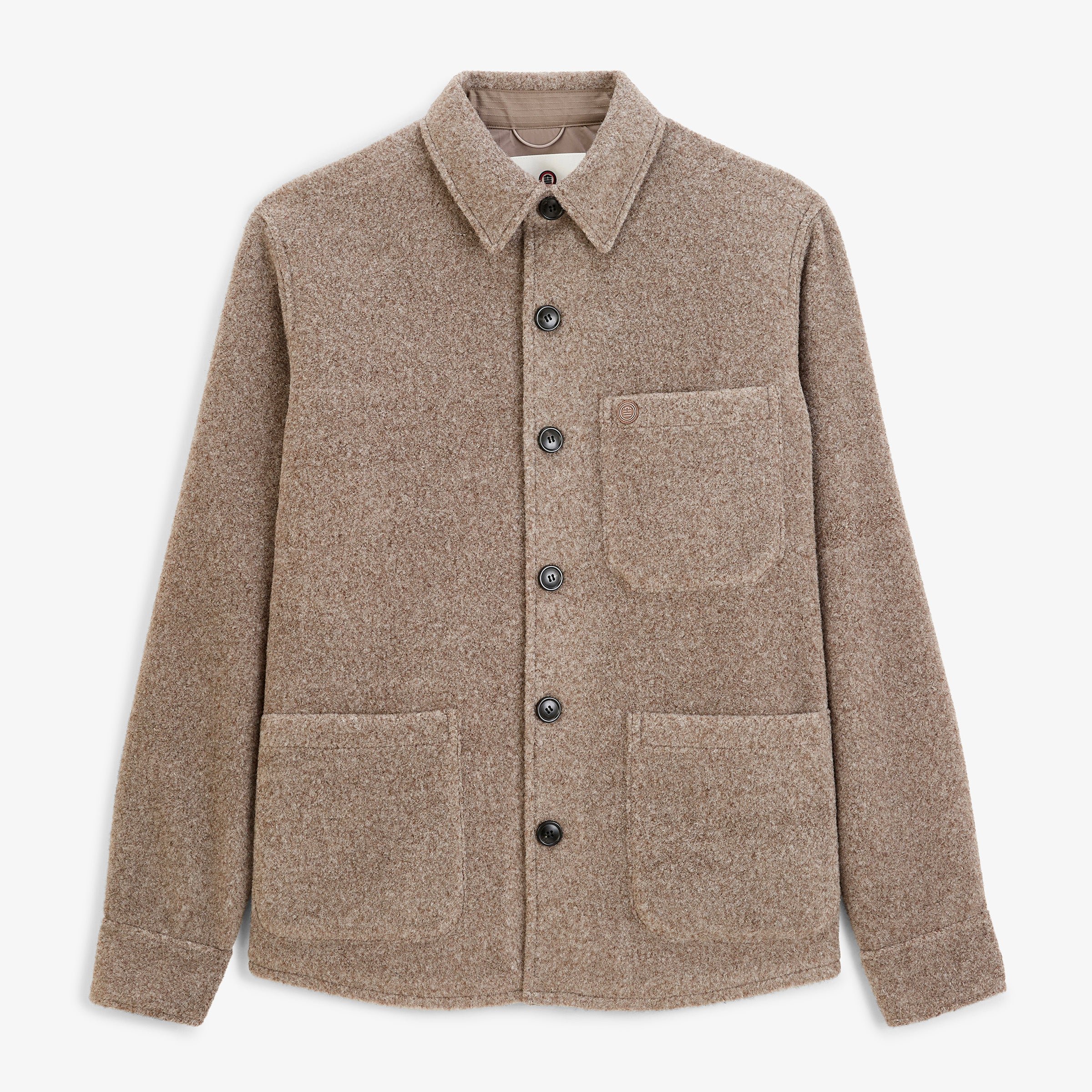 Textured Brown Feather TRAP Overshirt SERGE BLANCO Grey