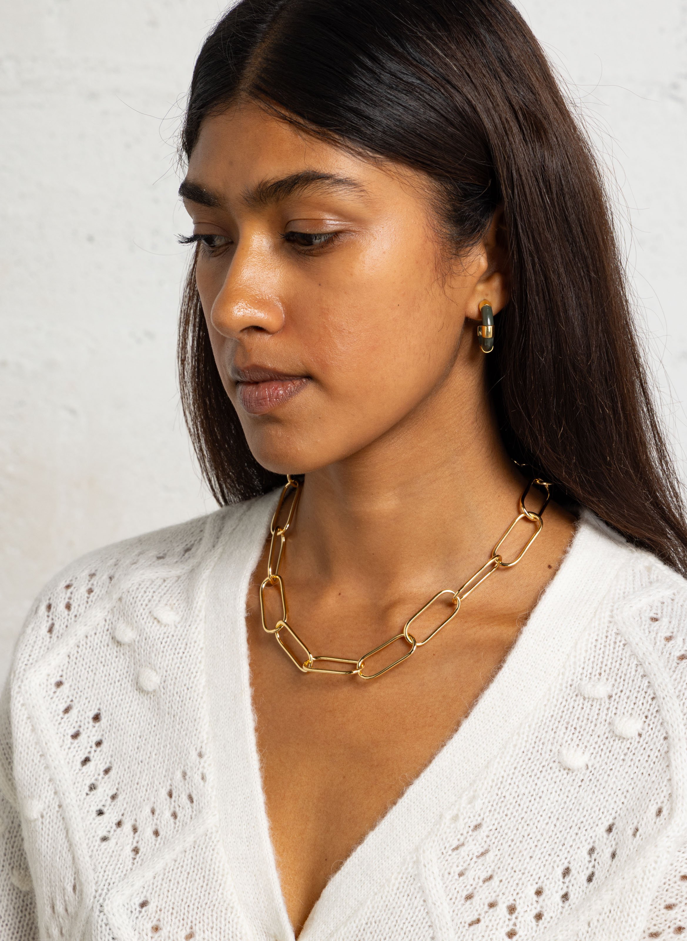 Collier en chaine rectangulaire FEEKA Doré