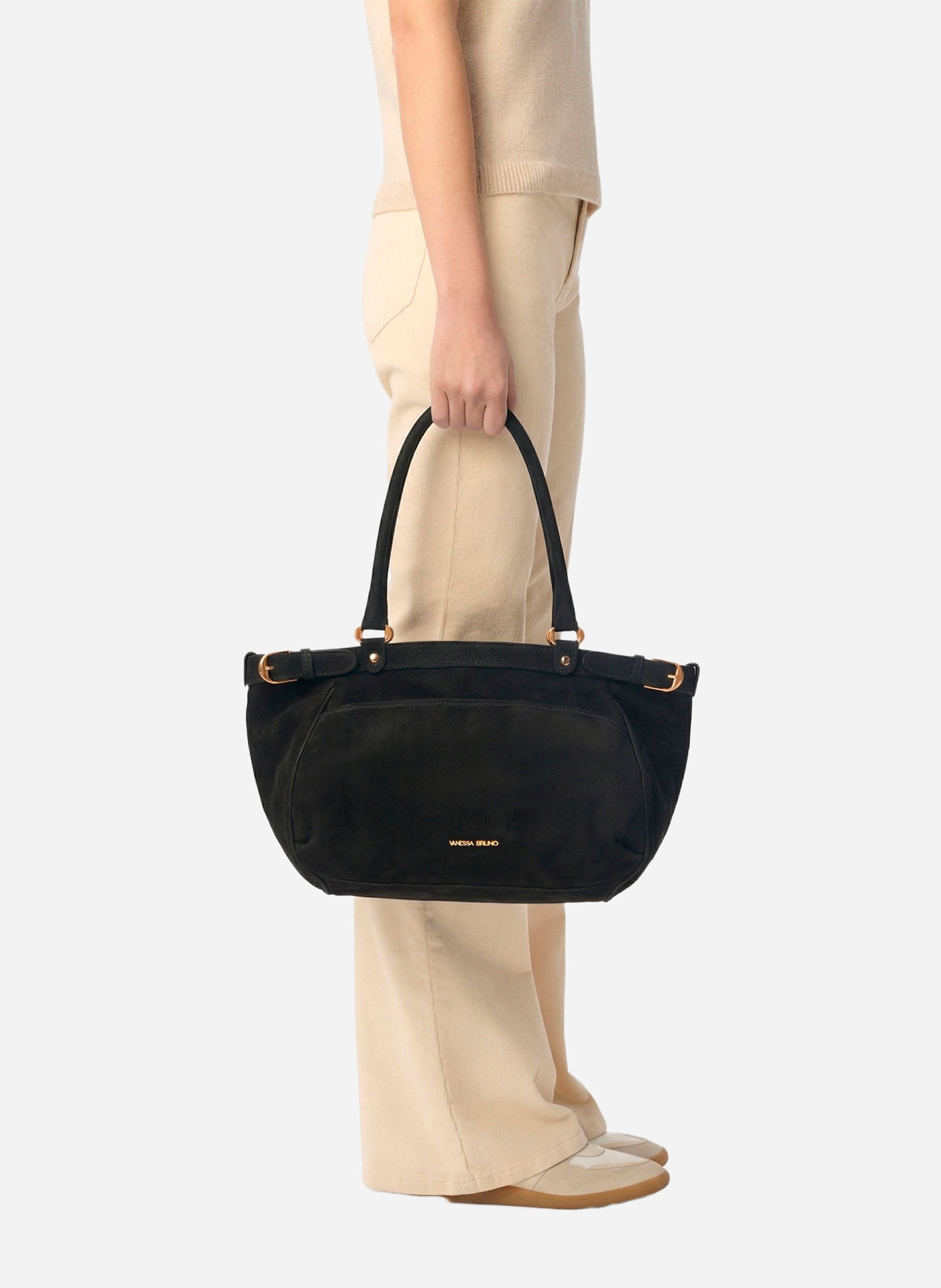 Handtasche aus Leder VANESSA BRUNO Schwarz