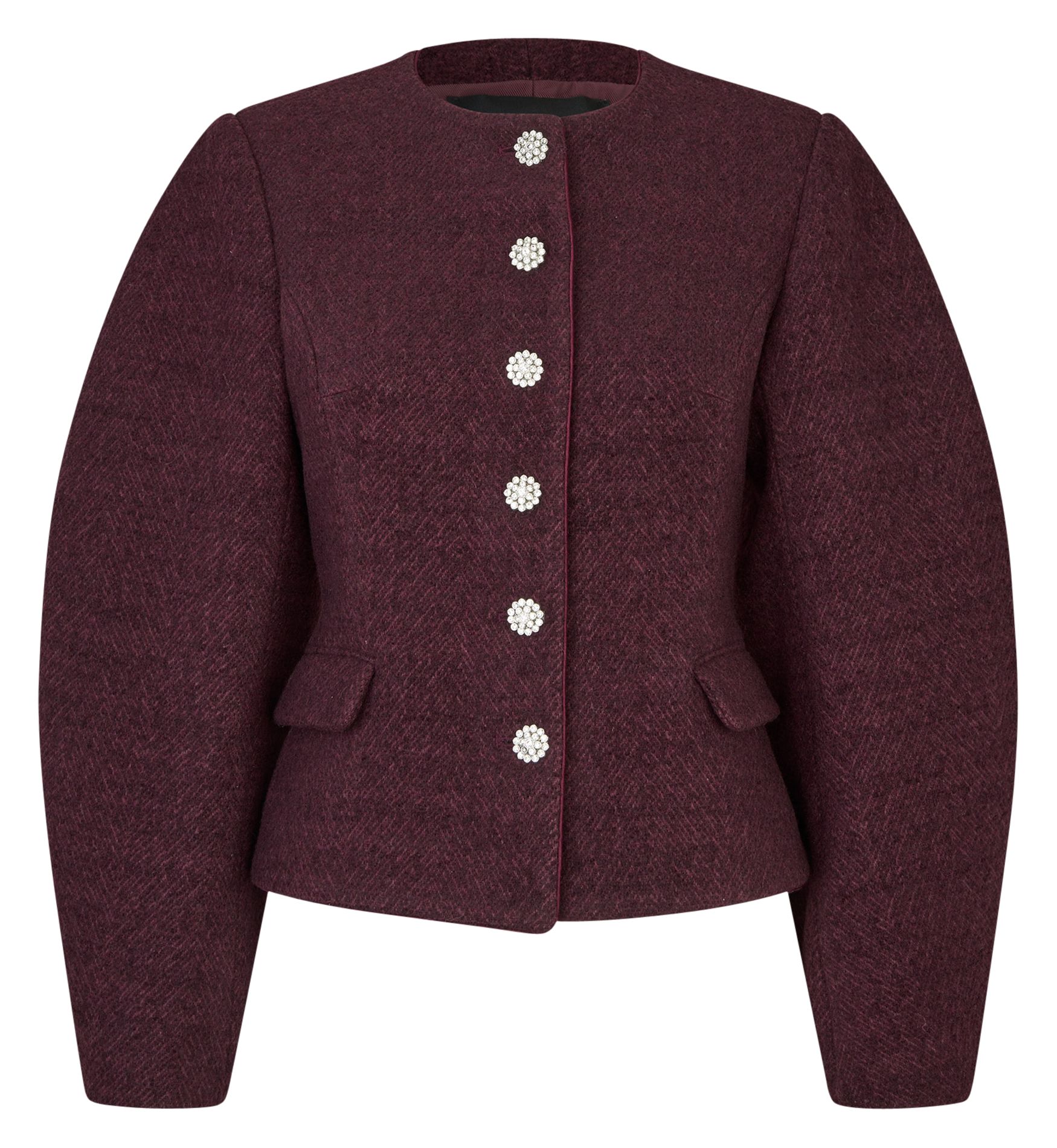 Solid-color fitted jacket with decorative buttons ROTATE Brown