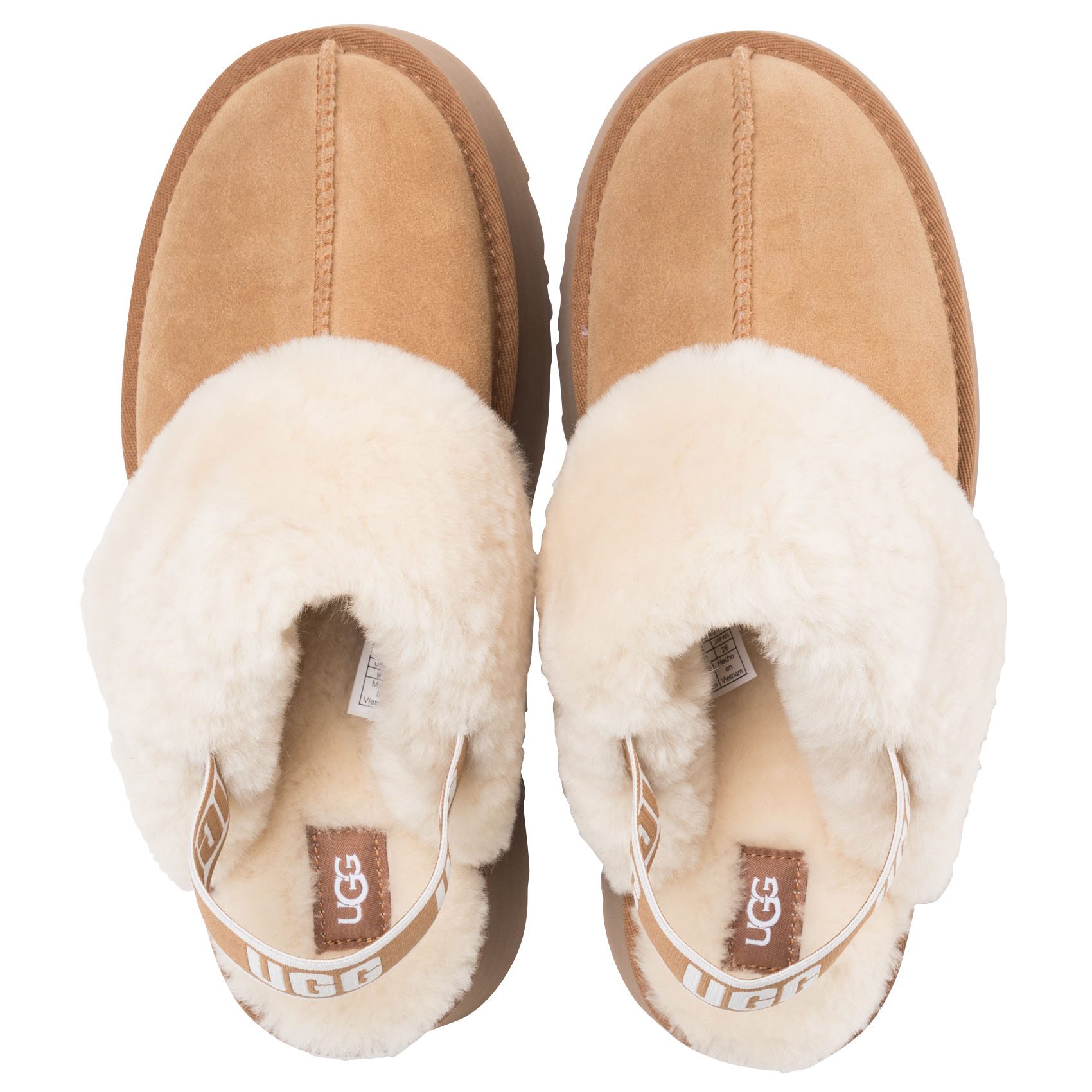 Leather wedge slippers UGG Brown