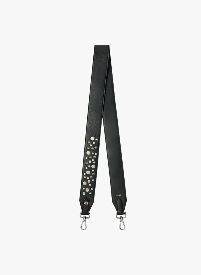 Black Studded leather shoulder strap