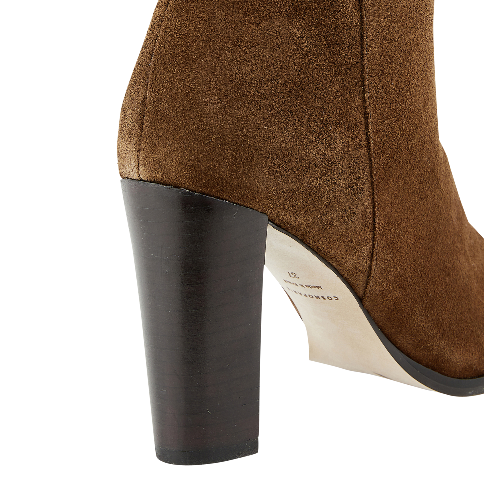 High-heeled nubuck leather boots COSMOPARIS Brown