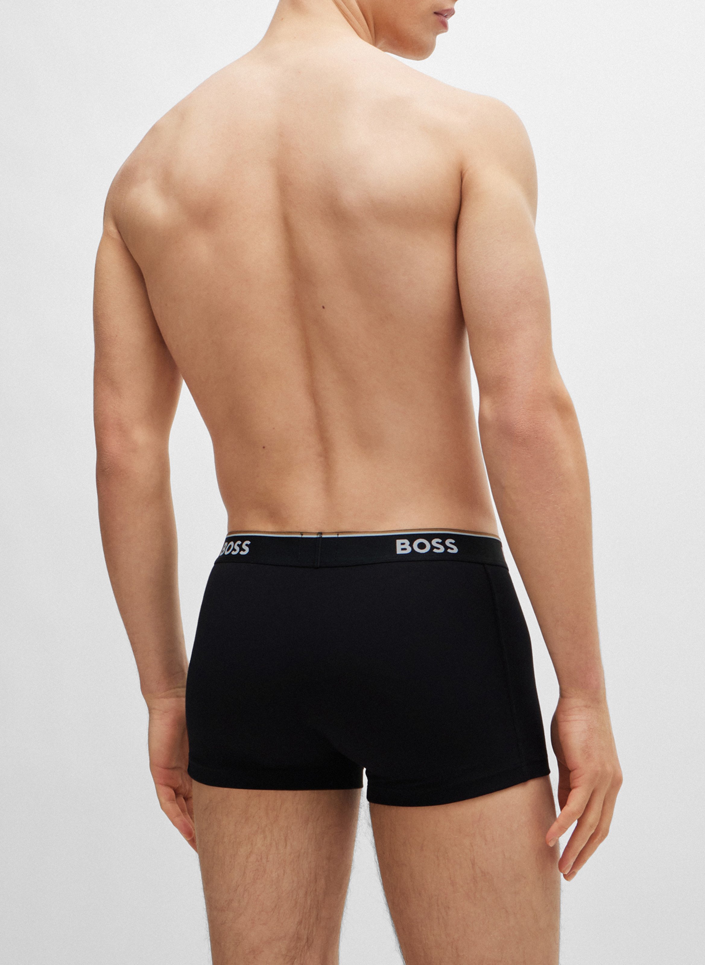 Pack of three cotton-blend boxers Silver