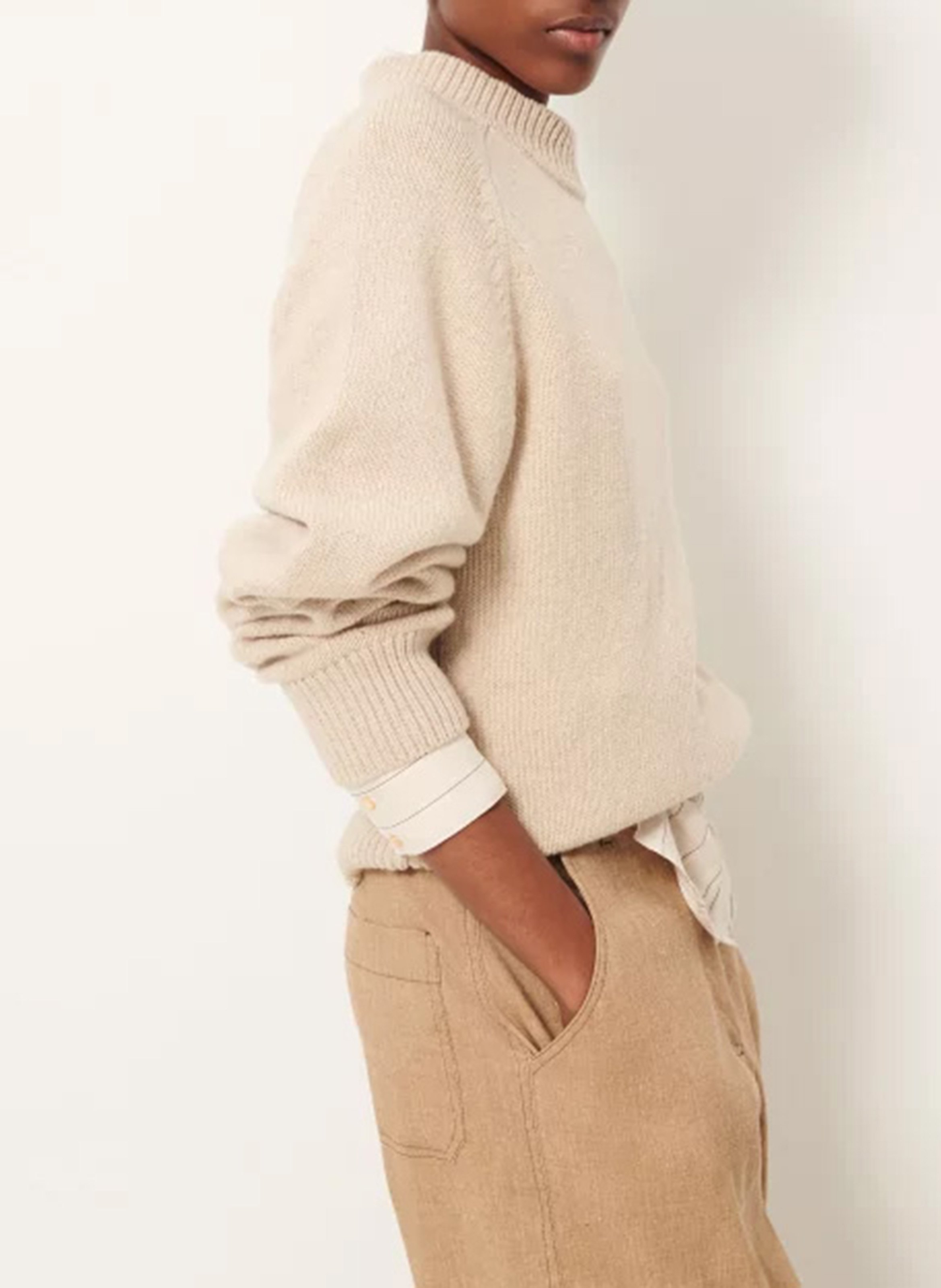 Straight wool-blend sweater SESSUN Beige