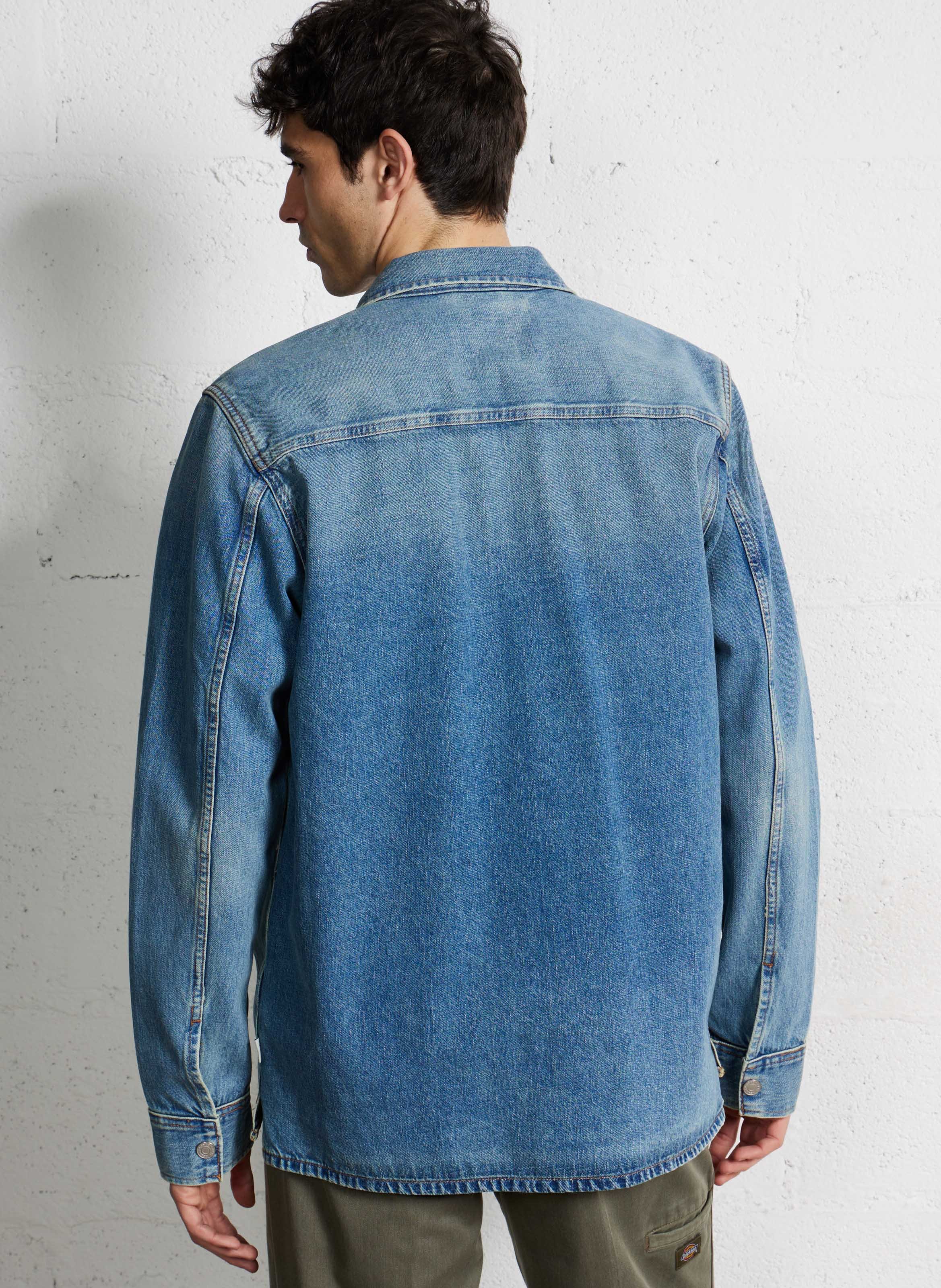 Buttoned straight denim shirt PEPE JEANS Blue