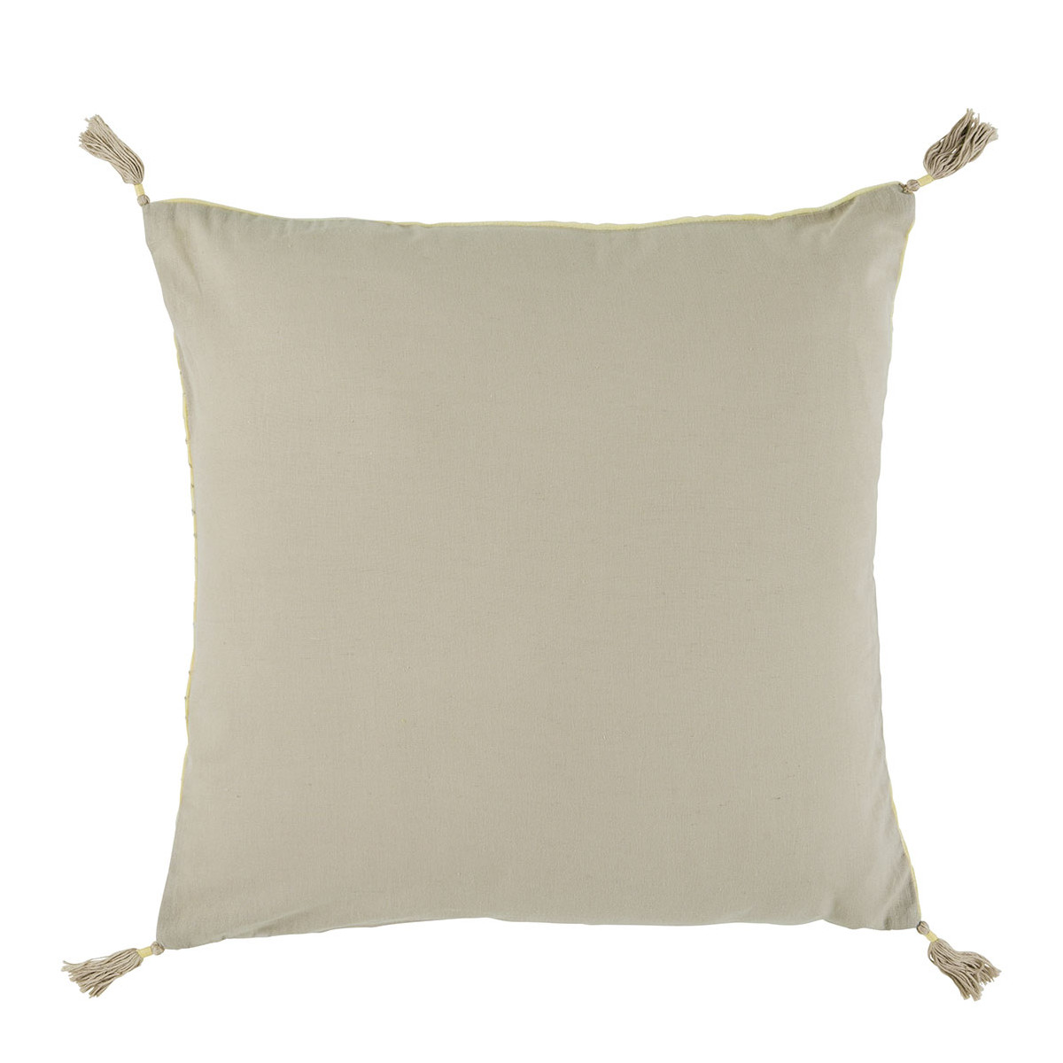 Mattéo cotton velvet cushion cover BLANC D'IVOIRE Yellow