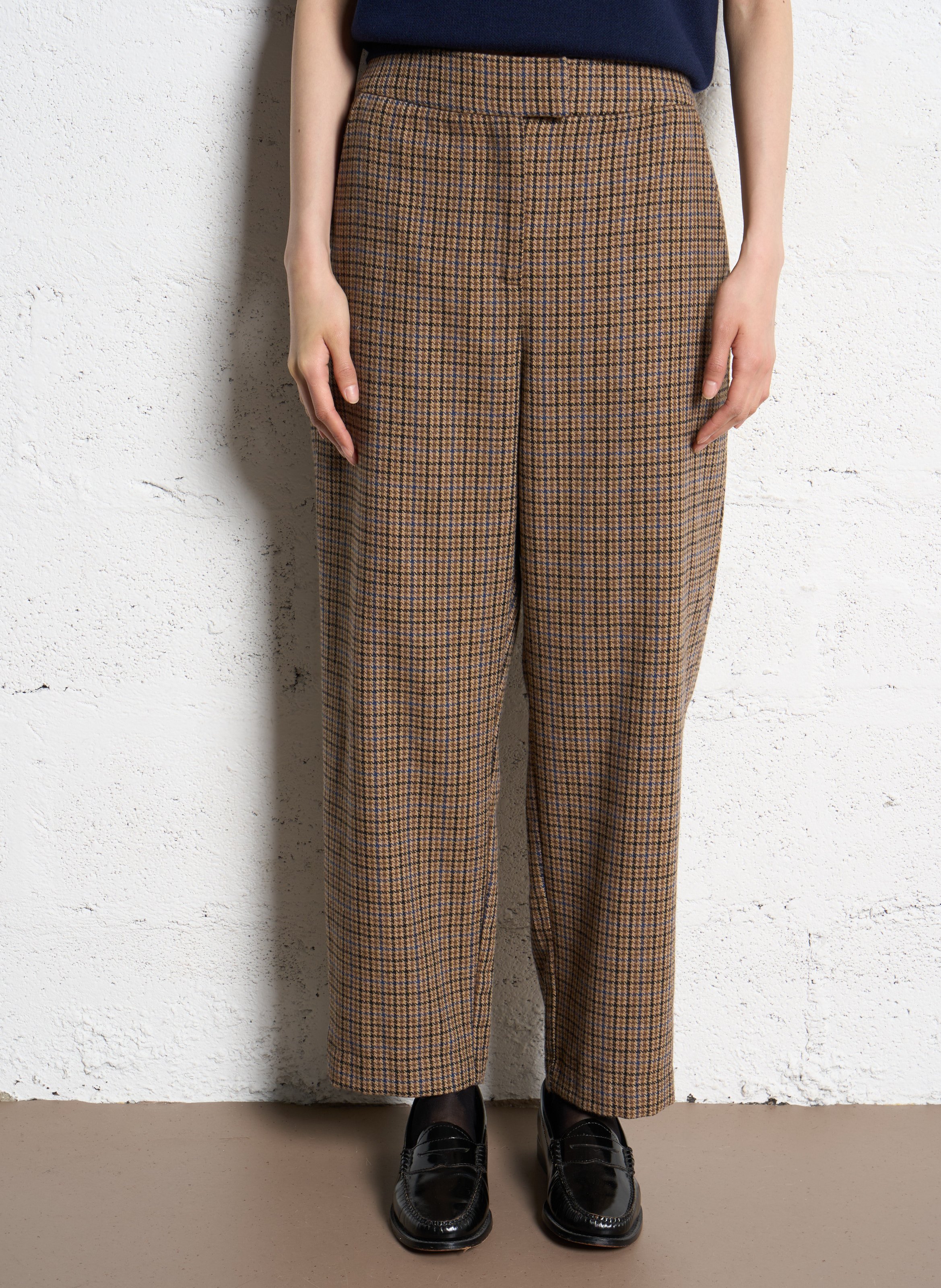 Hoge taille wortelbroek met patronen SUNCOO Beige