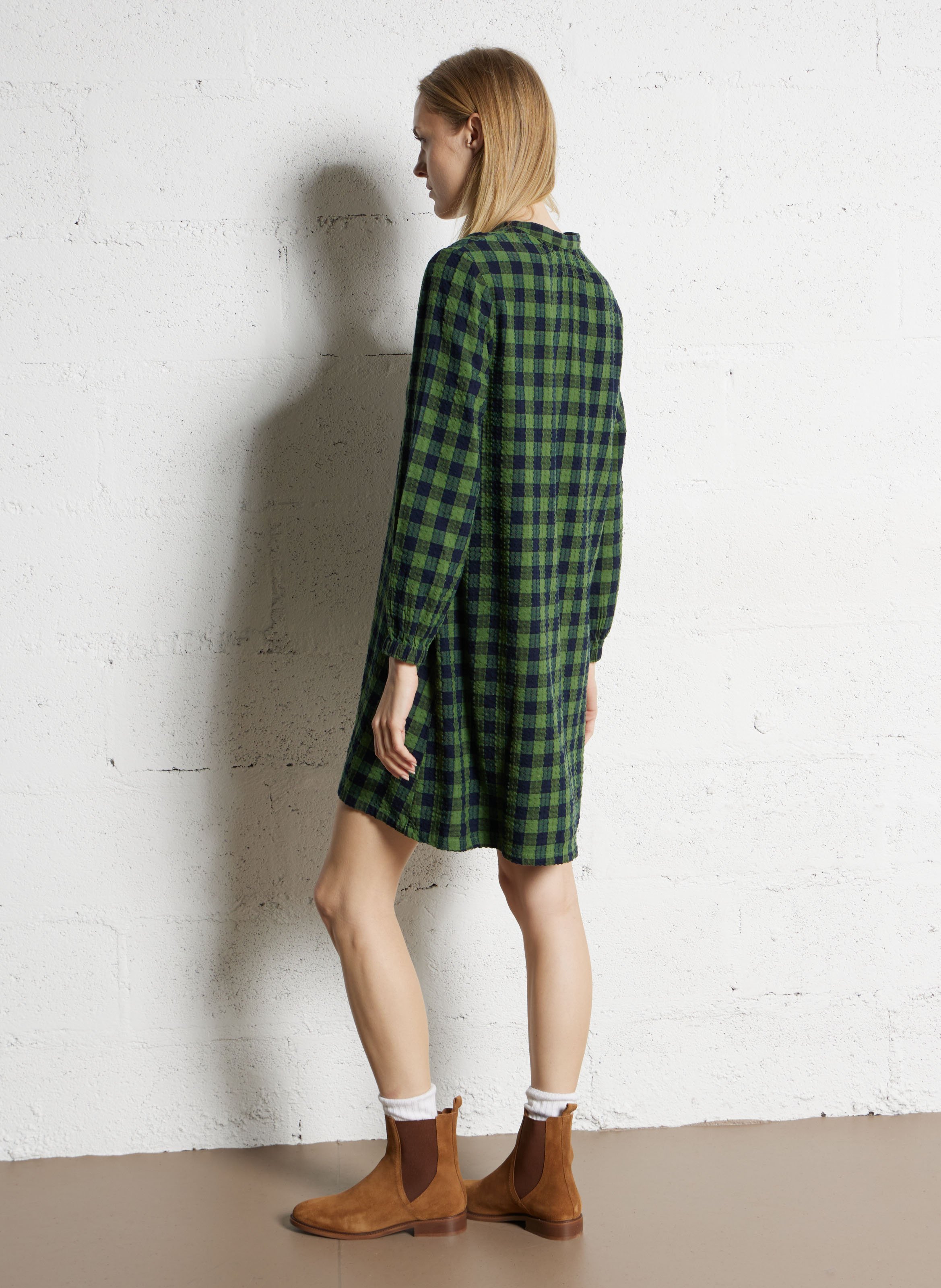 Robe évasée en coton mélangé NICE THINGS Kaki