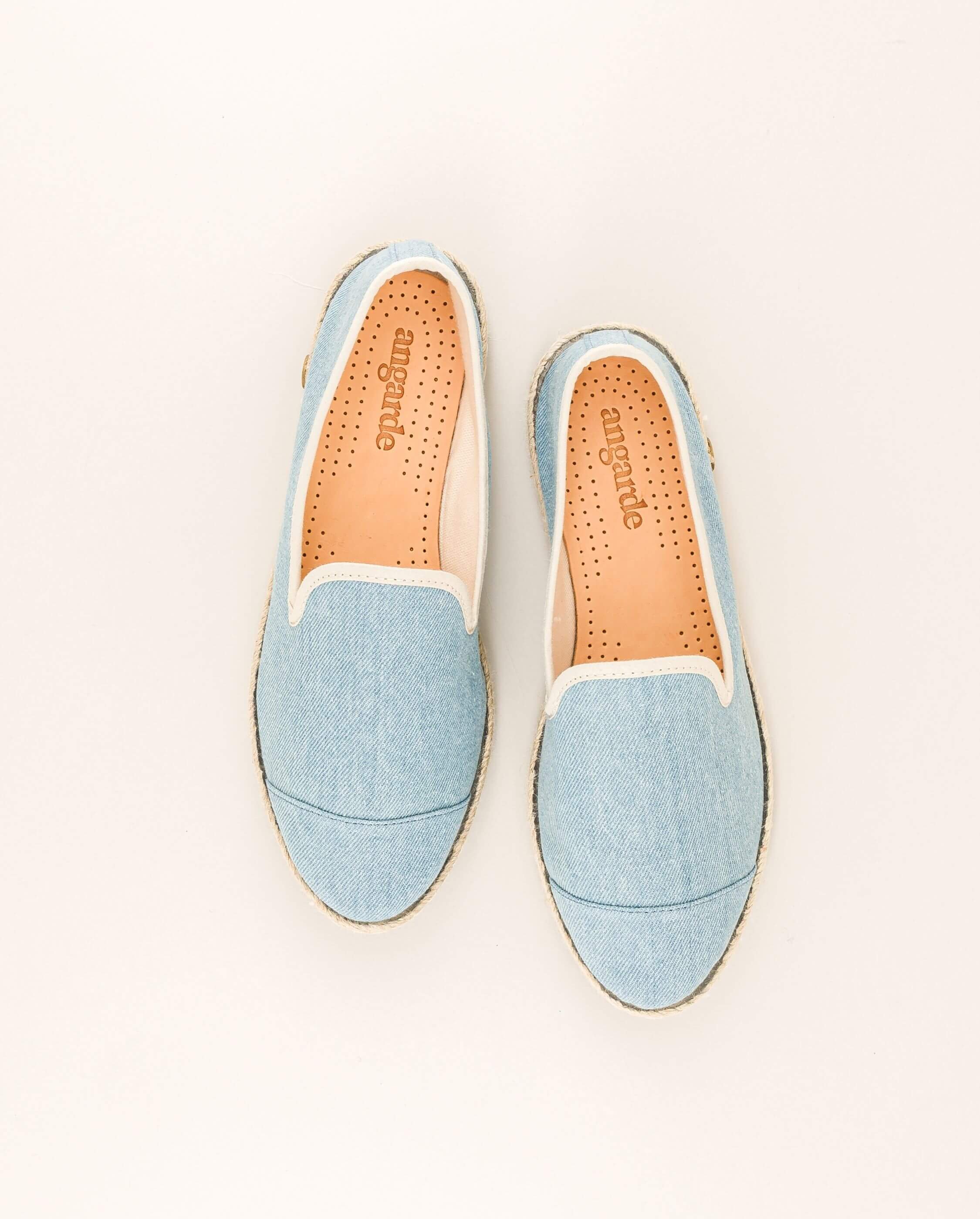 Women's denim espadrilles, washed blue ANGARDE Blue