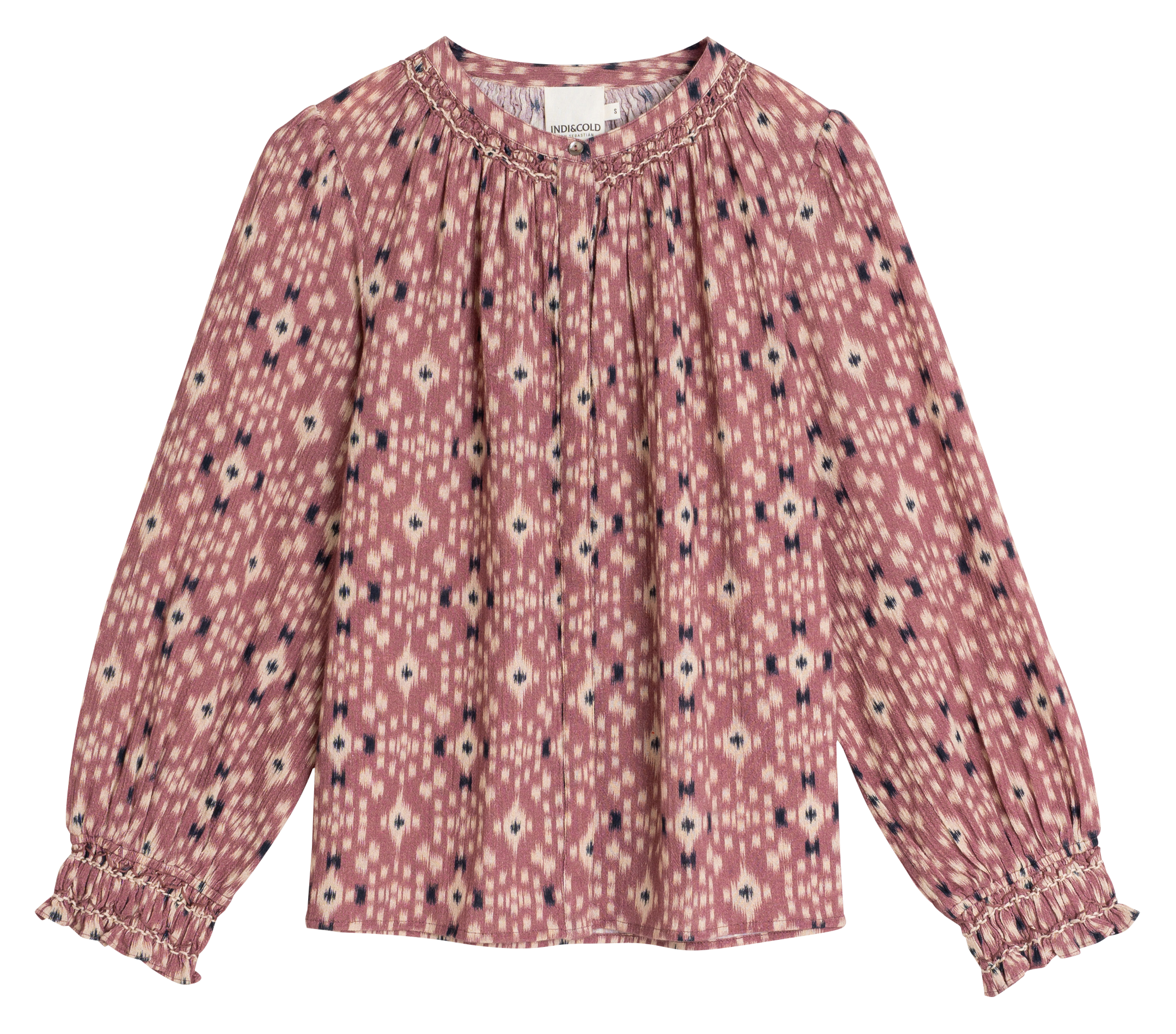 Chemise ample col mao en coton bio INDI & COLD Violet