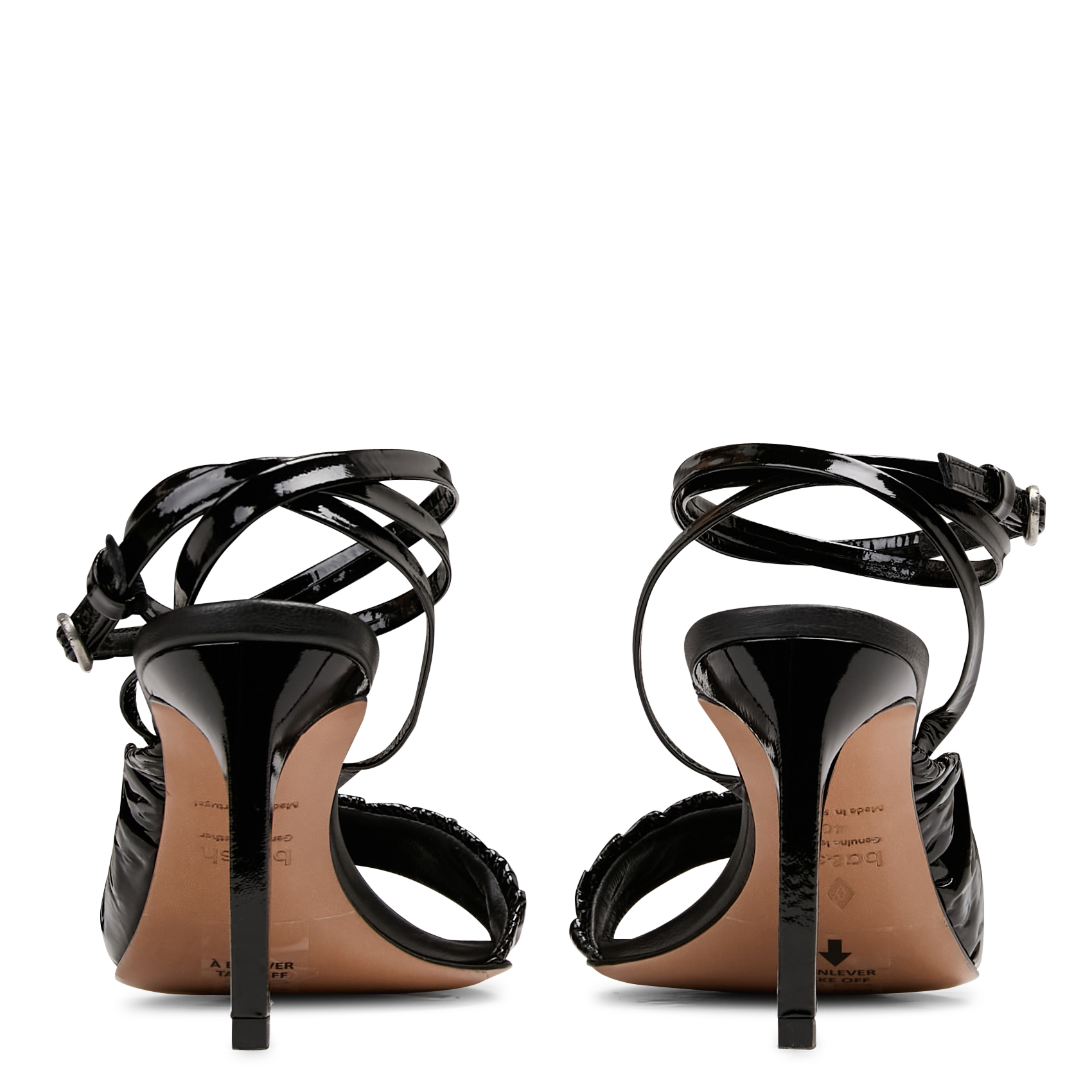 Lakleren sandalen met hak BA&SH Zwart