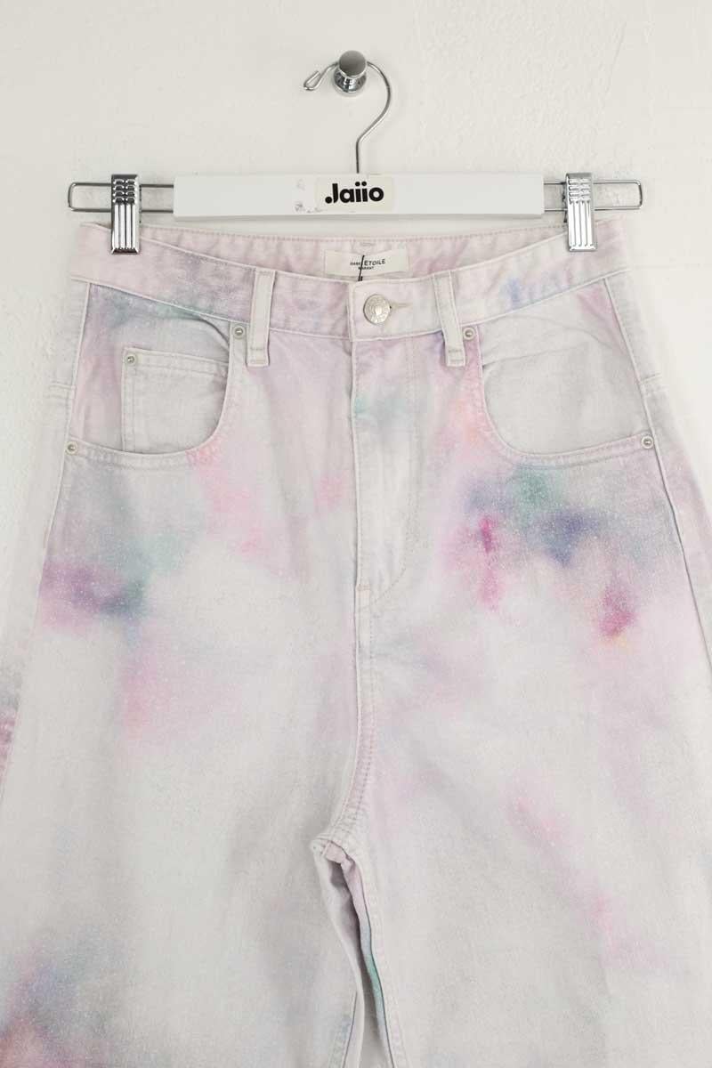 Cropped cotton jeans ISABEL MARANT ÉTOILE - SECONDE MAIN Purple