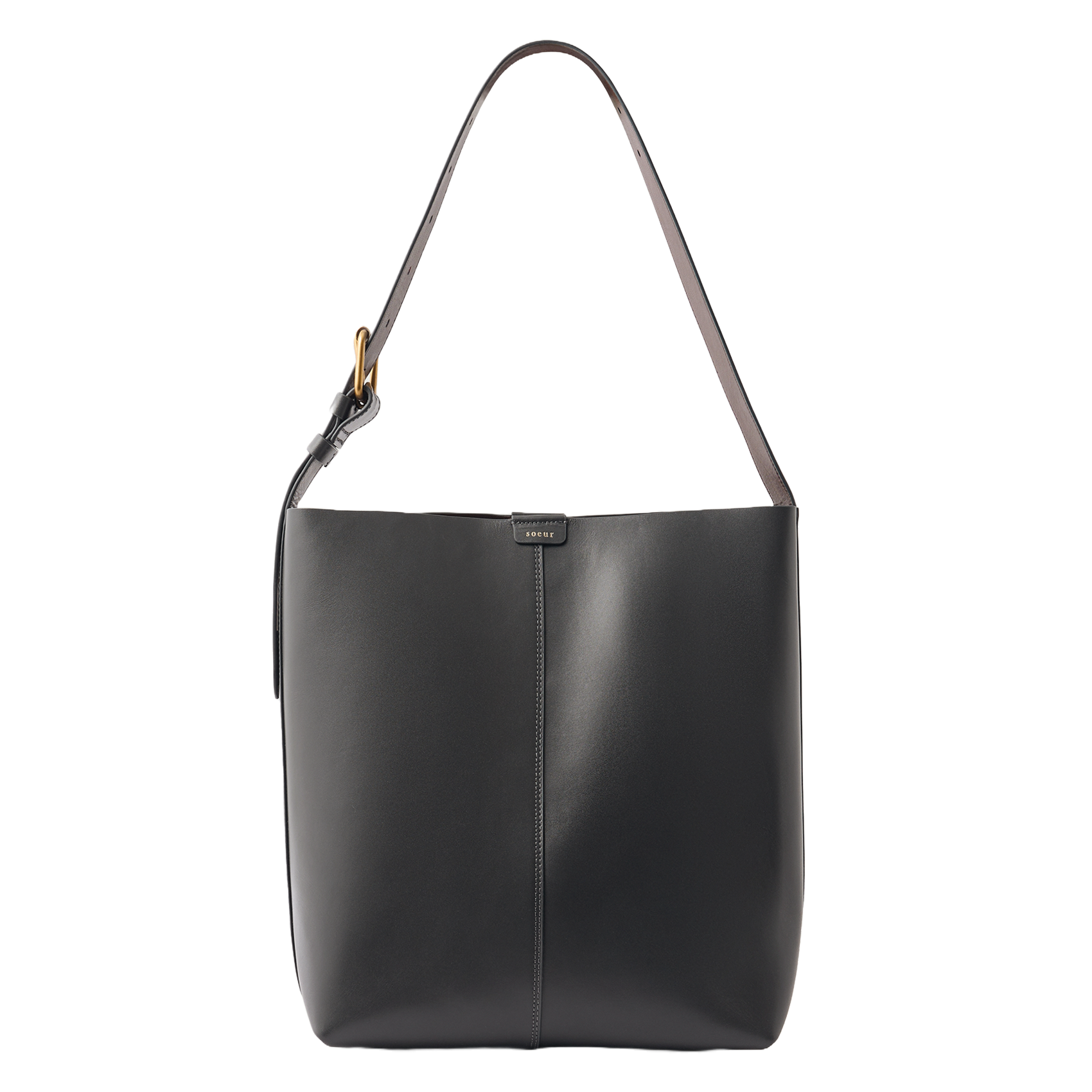 Reversible leather bucket bag SOEUR