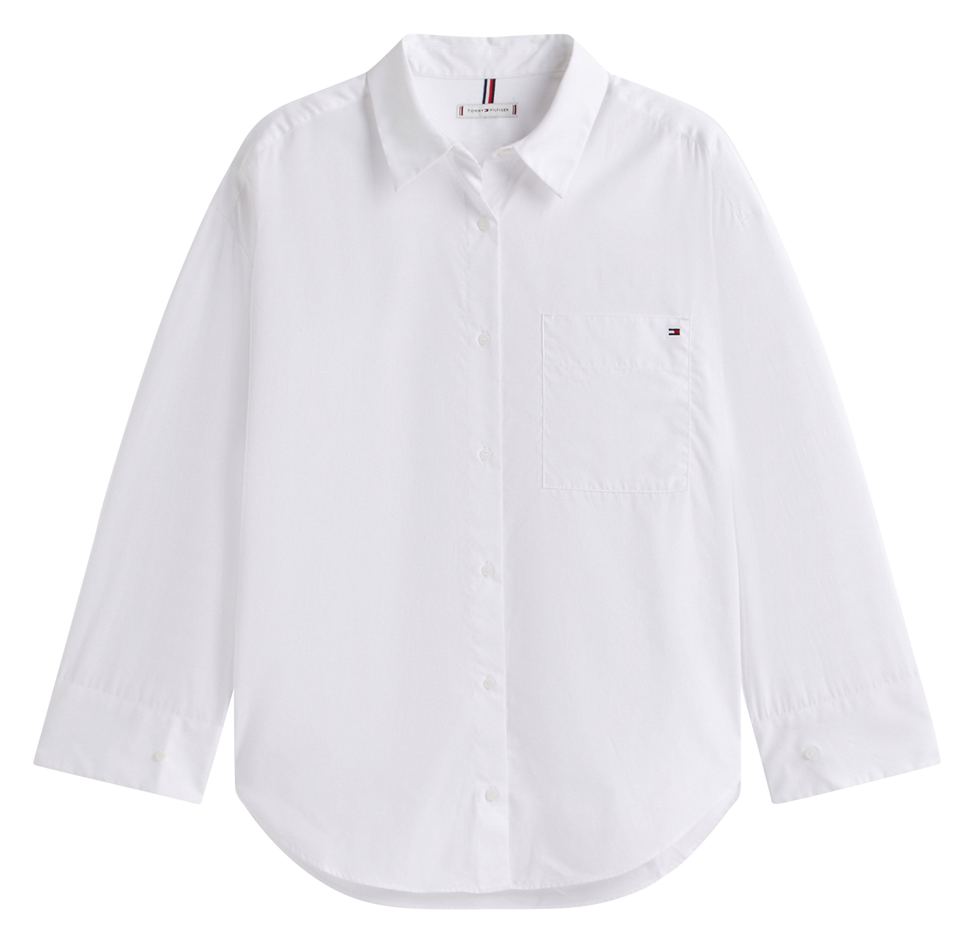 Oversized, katoenen blouse met klassieke kraag TOMMY HILFIGER Wit