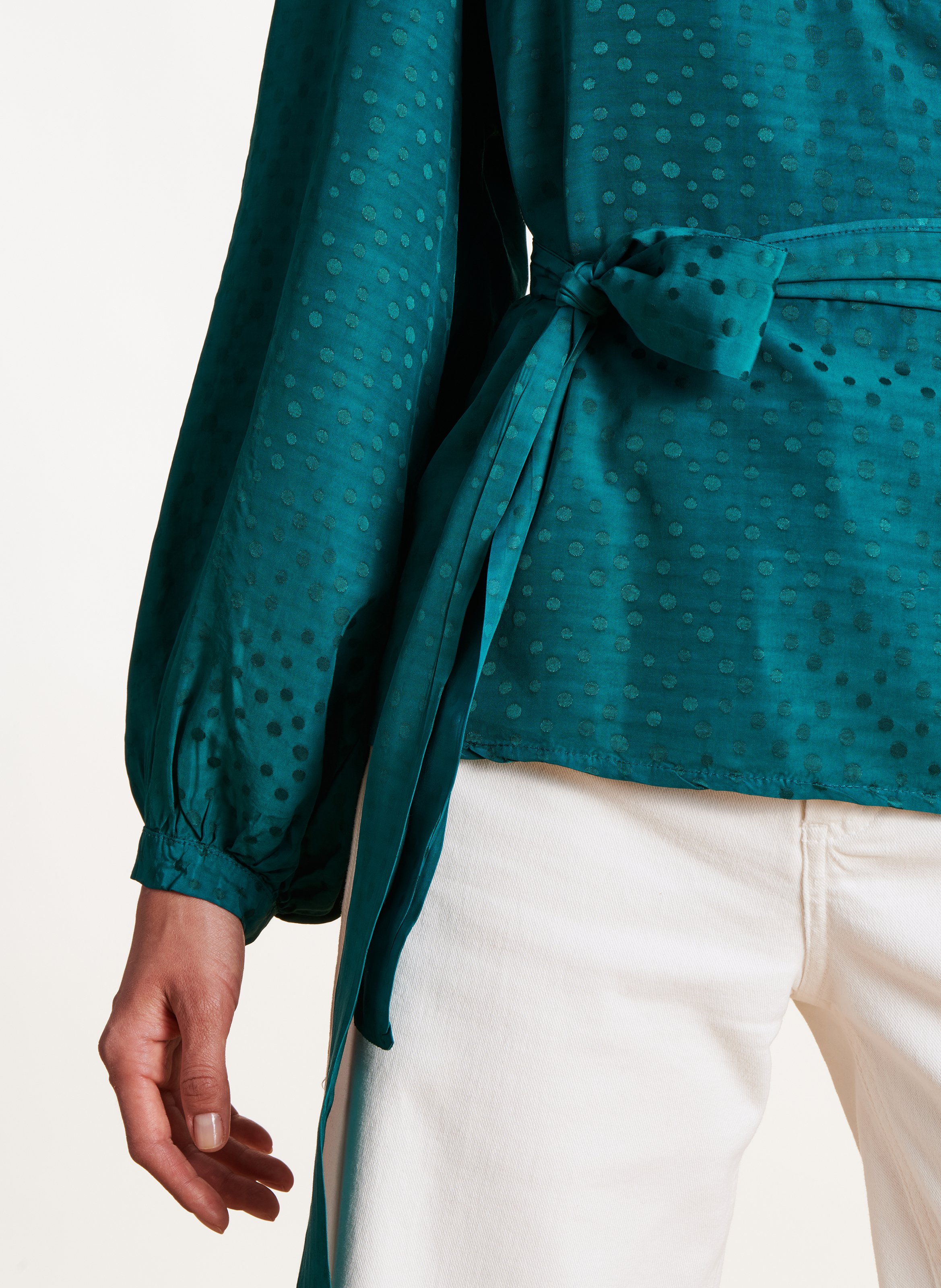 Top fluide large col V LA FEE MARABOUTEE Vert