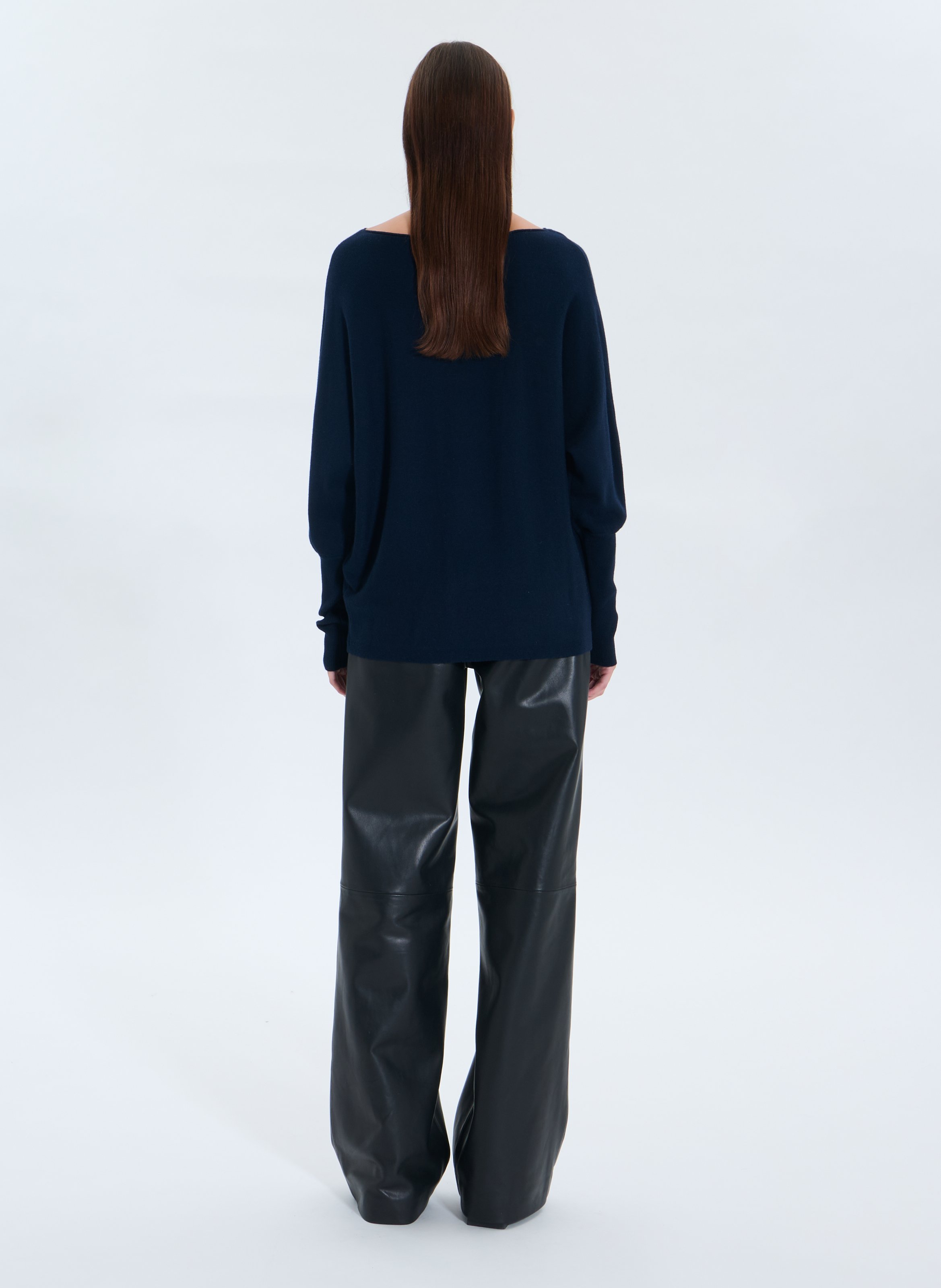 Pull ample à col bateau uni  ZAPA Bleu