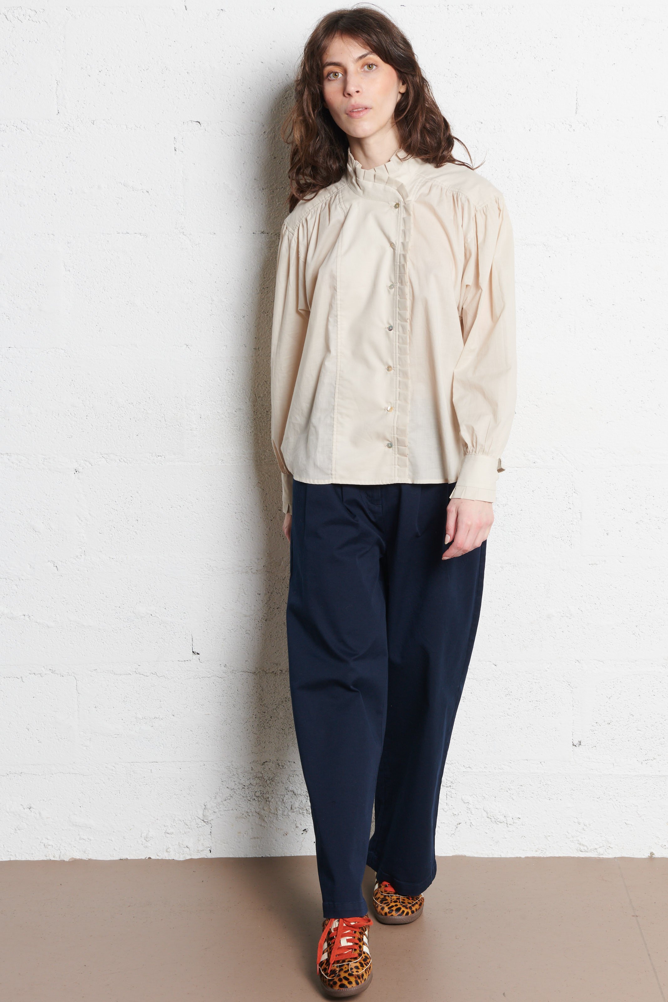 Chino van katoenmix RUE DE TOKYO Blauw