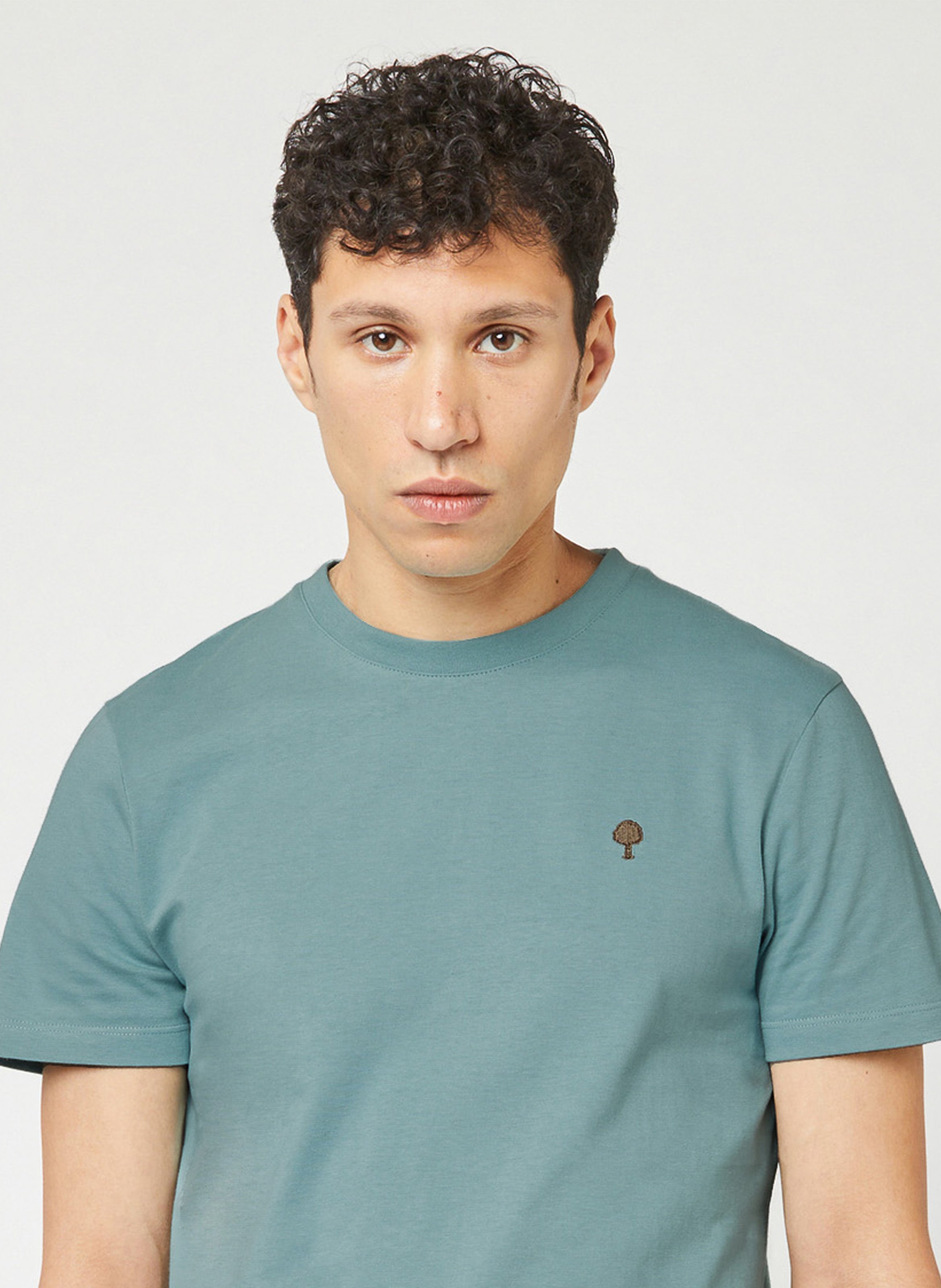 Straight cotton-blend T-shirt FAGUO Blue