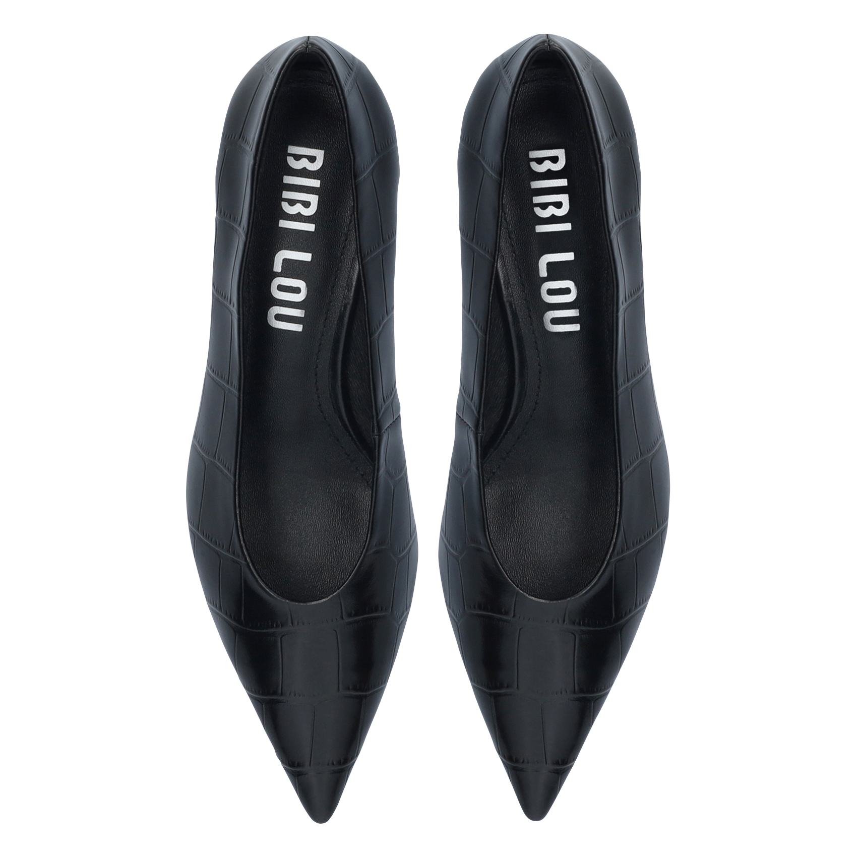 Mock croc leather pumps BIBI LOU Black