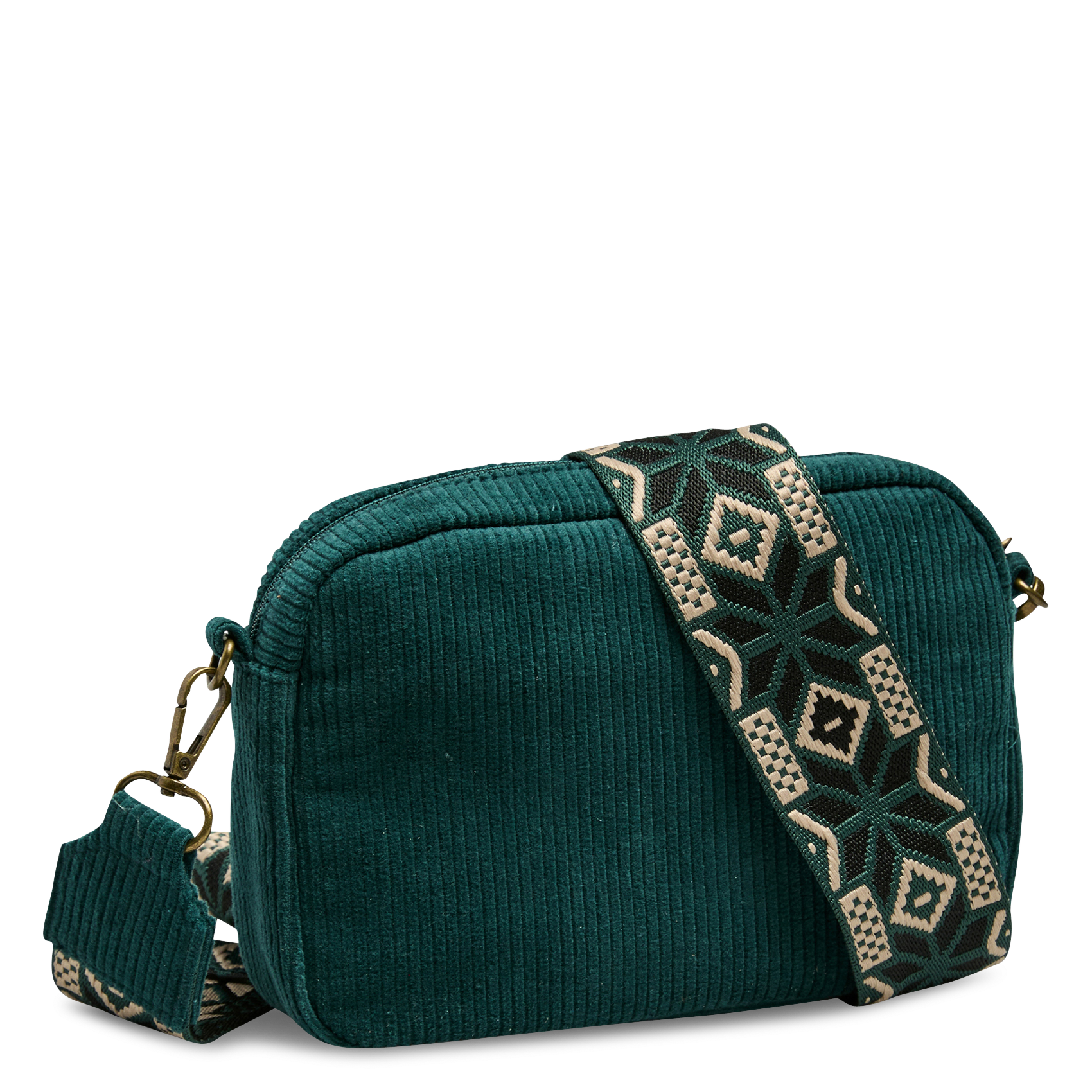 Cotton crossbody bag PIECES Green