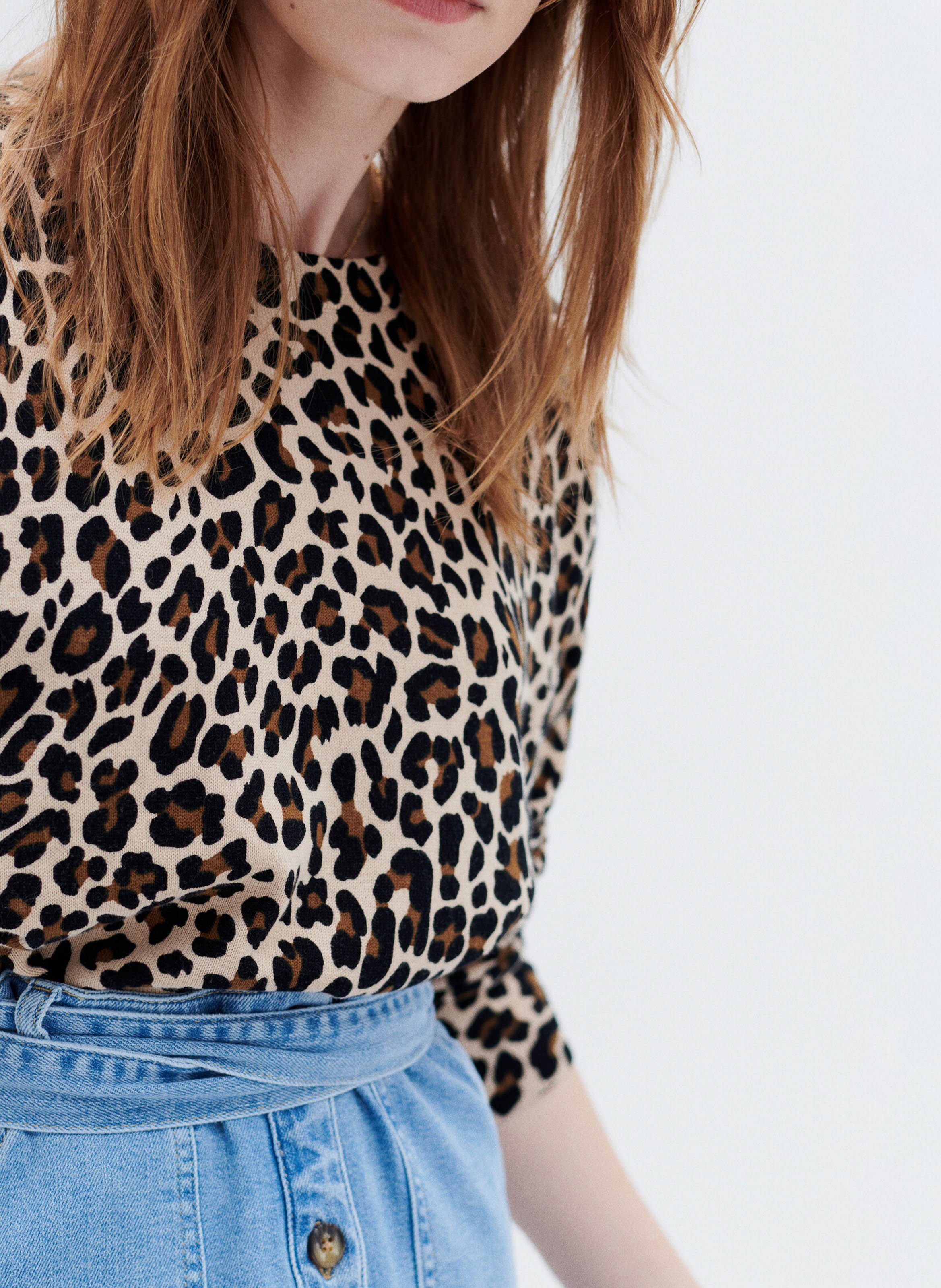 Pull à motif léopard CAROLL Marron