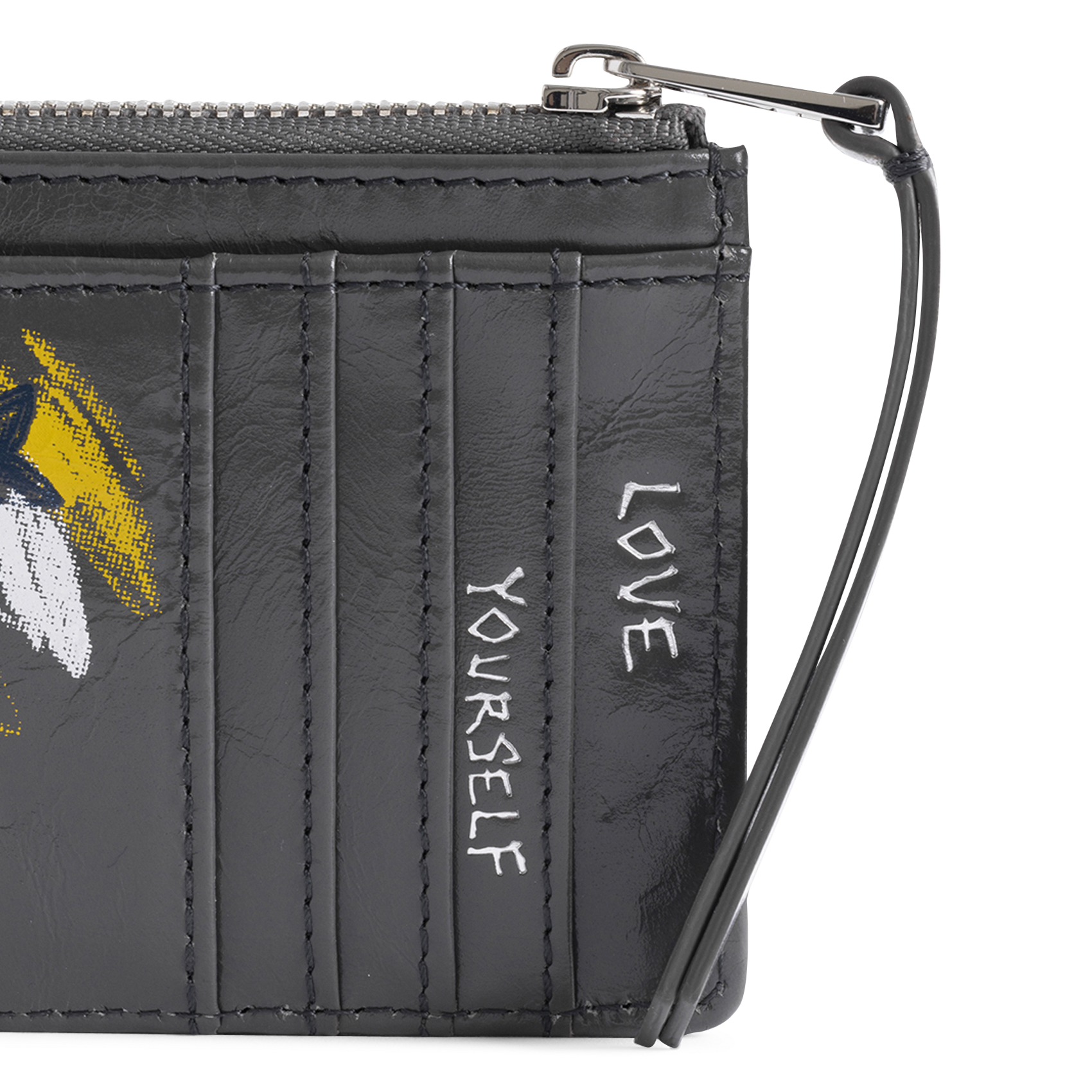 Porte-cartes en cuir imprimé ZADIG&VOLTAIRE Gris